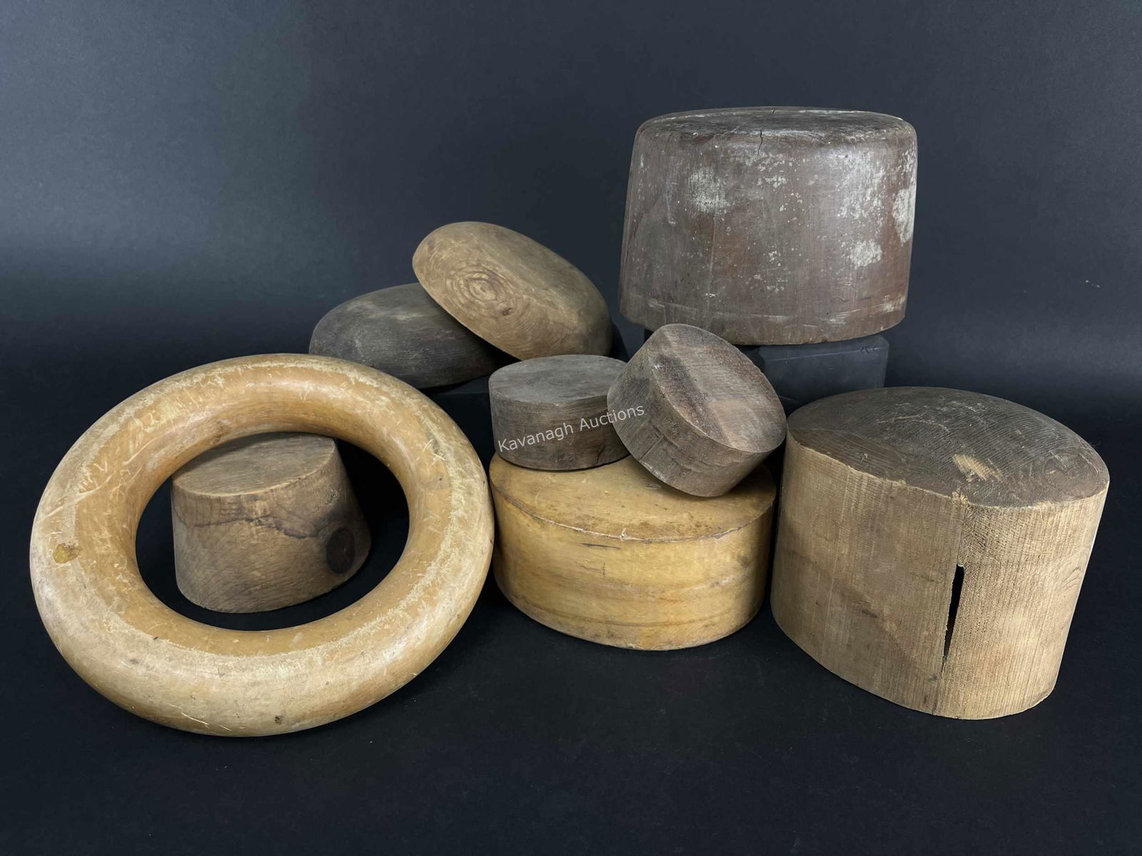 Large Lot Antique Wood Carved Millinery Hat Forms (1 of 12)