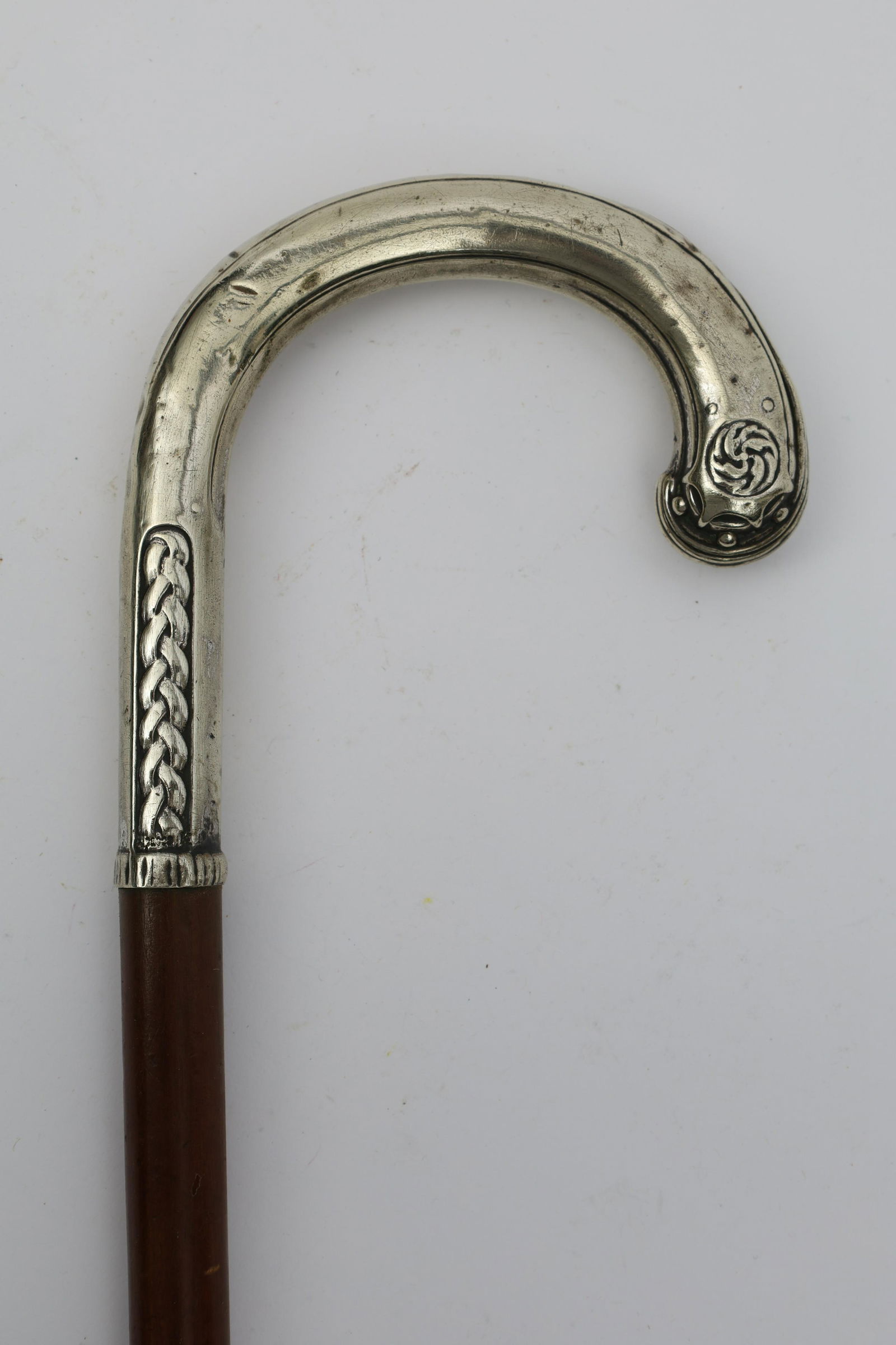 Antique Silver Handled Cane, Walking Stick (1 of 8)