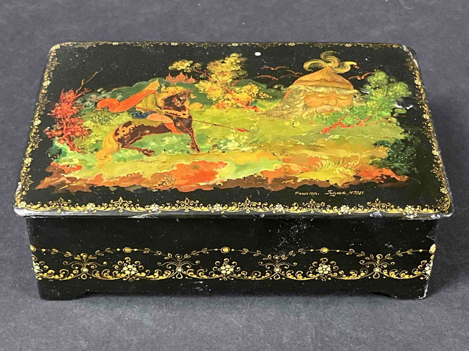 Papier Mache Lacquer Russian Palekh Painted Box (1 of 8)