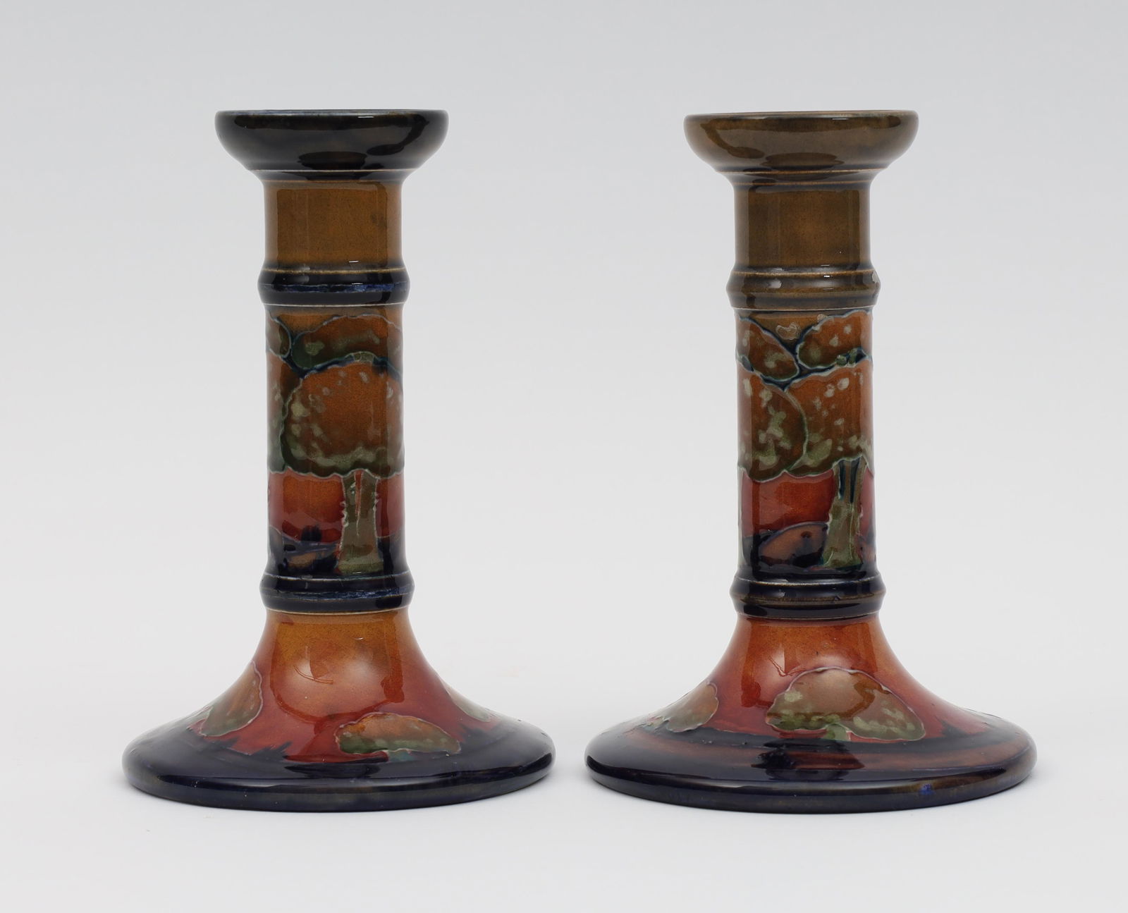 Rare Pair Of Moorcroft Eventide Candlesticks (1 of 8)