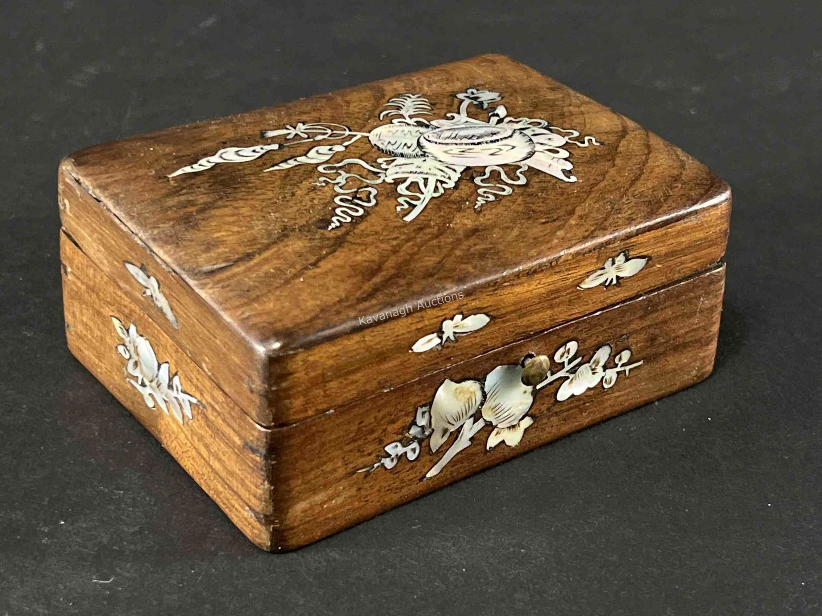 Antique Chinese Mother Of Pearl Inlaid Wood Box (1 of 7)