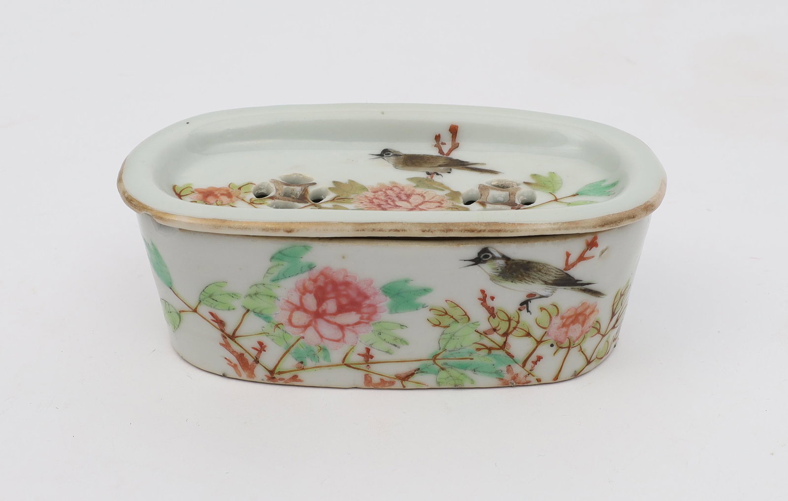 Chinese Painted Porcelain Cricket Box / Cage (1 of 9)