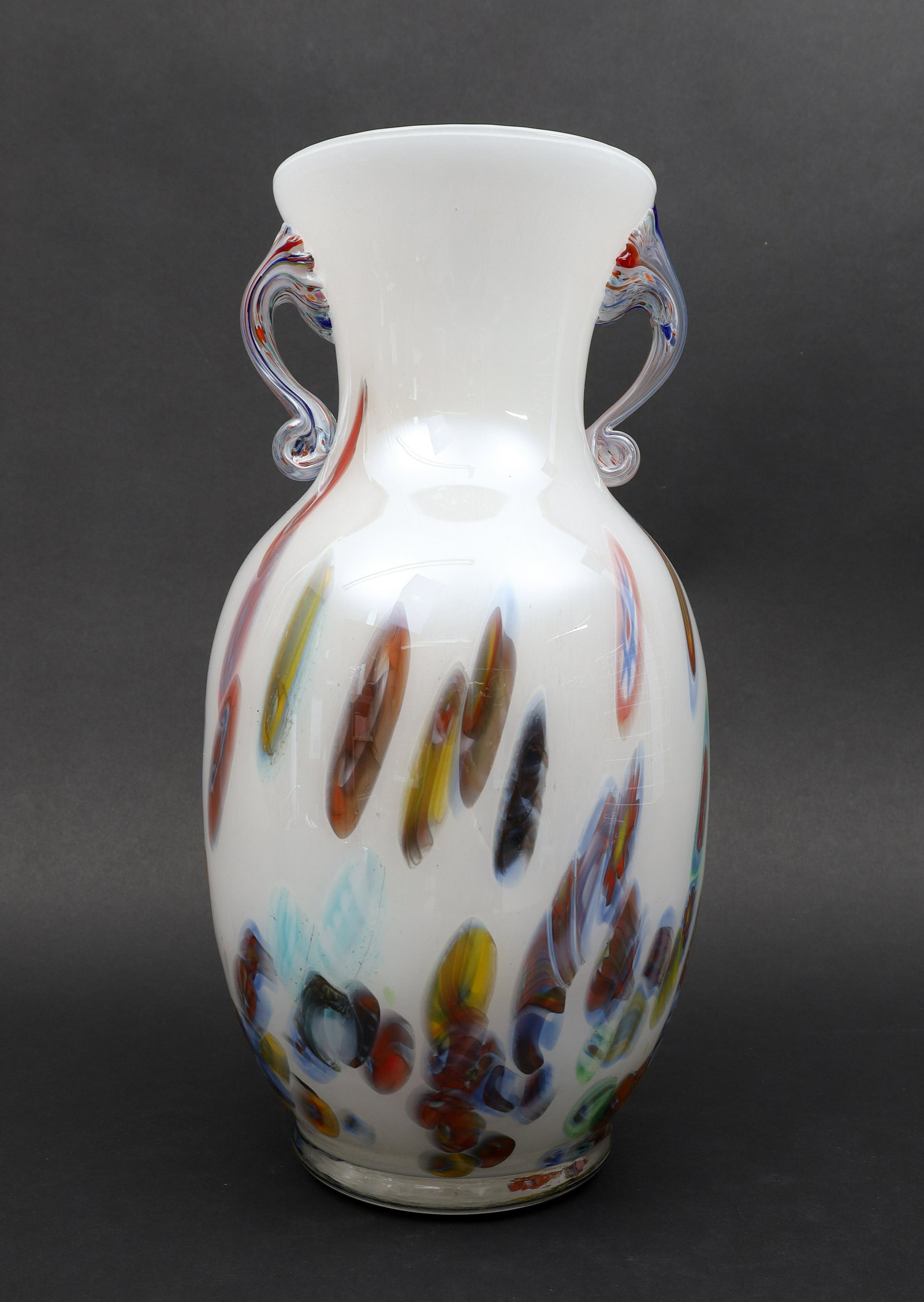 Large Murano Art Glass Amphora Vase: Large Murano Art Glass Amphora Vase. 13 Inches H