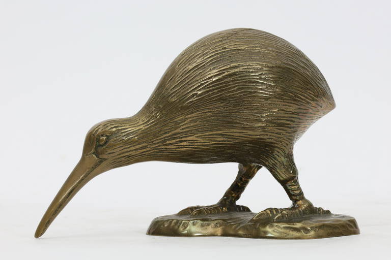 Vintage Brass Kiwi Bird Figurine