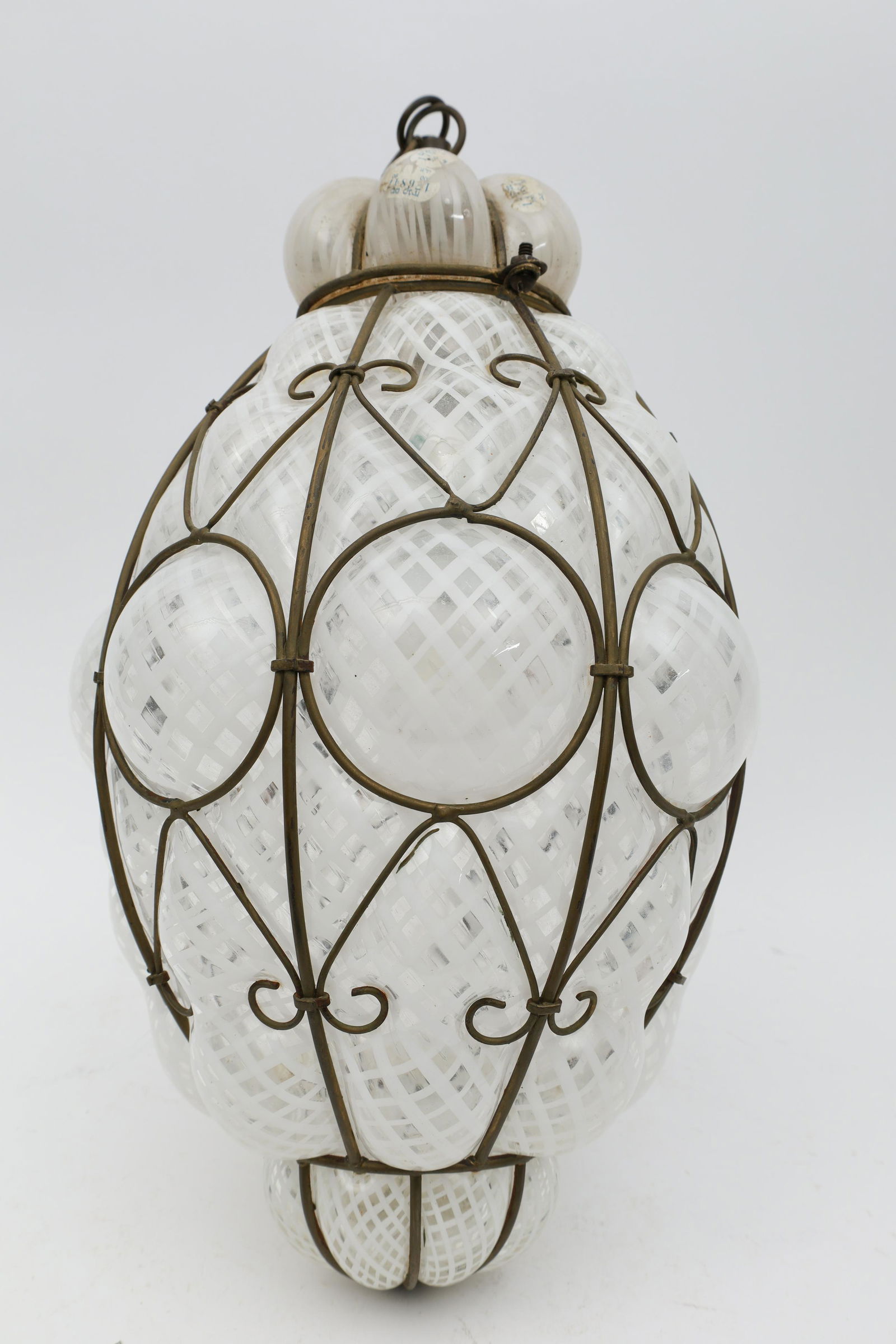 Hand Blown Venetian Reticello Lantern Chandelier (1 of 9)