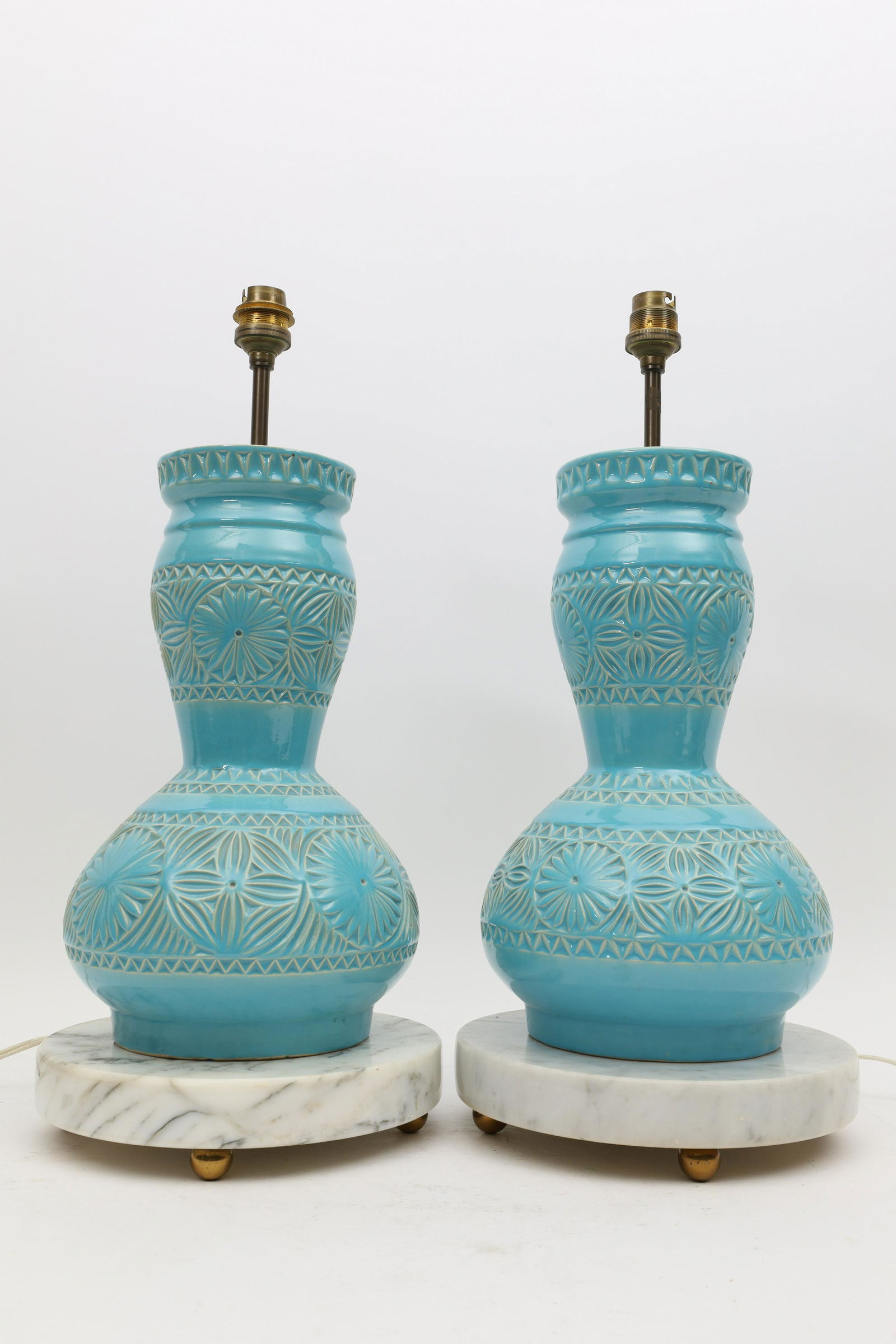 Italian Mid Century Modern Turquoise Lamps Bitossi (1 of 5)