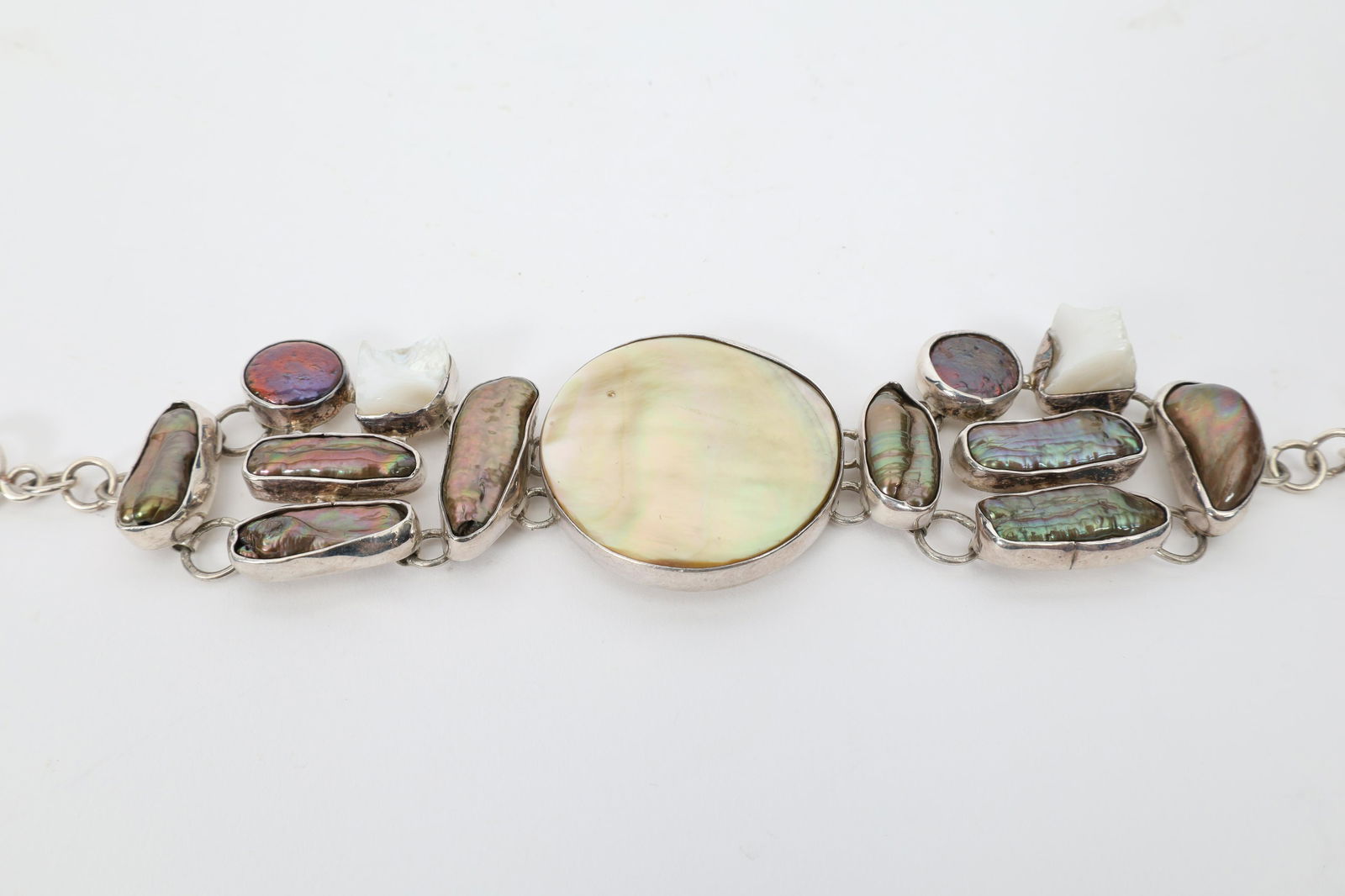 Vintage Silver Mexico Modernist Brutalist Bracelet (1 of 10)