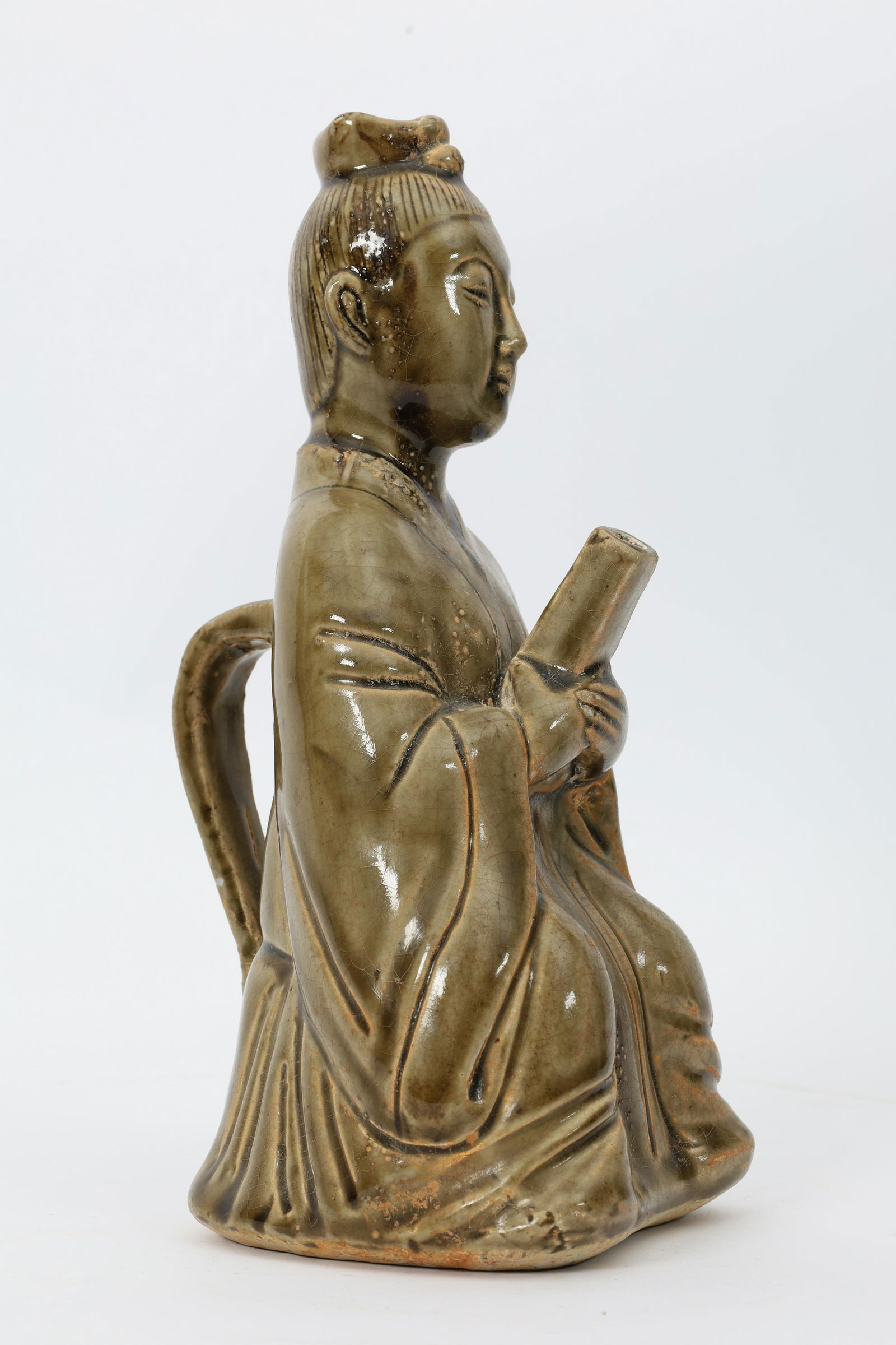 Antique Chinese Celadon Figural Kendi Pour Vessel (1 of 8)