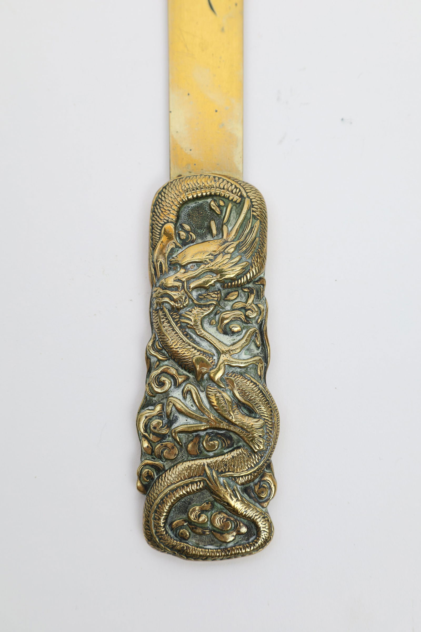 Antique Meiji Japanese Brass Letter Opener Dragon (1 of 4)