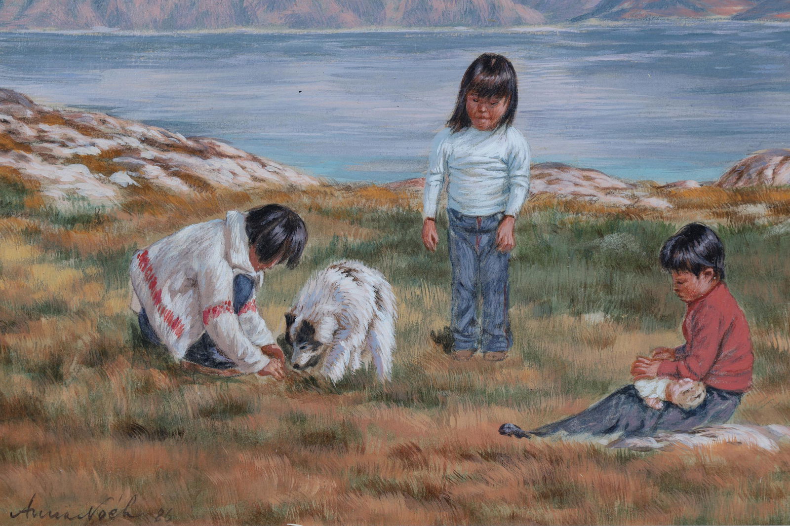 Anna T Noeh Painting Children In Arctic Landscape (1 of 5)