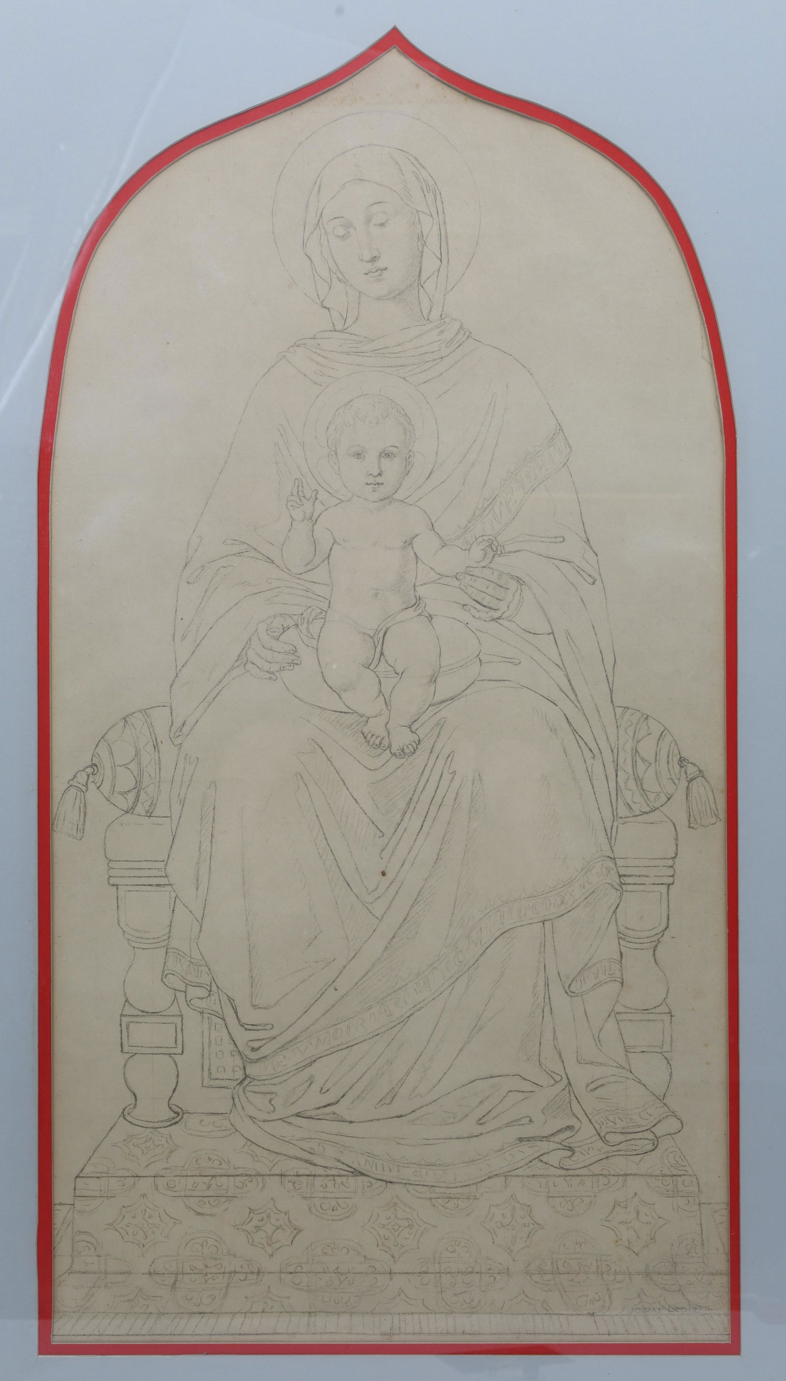 Ozias Leduc Pencil Drawing Study Madonna And Child (1 of 8)