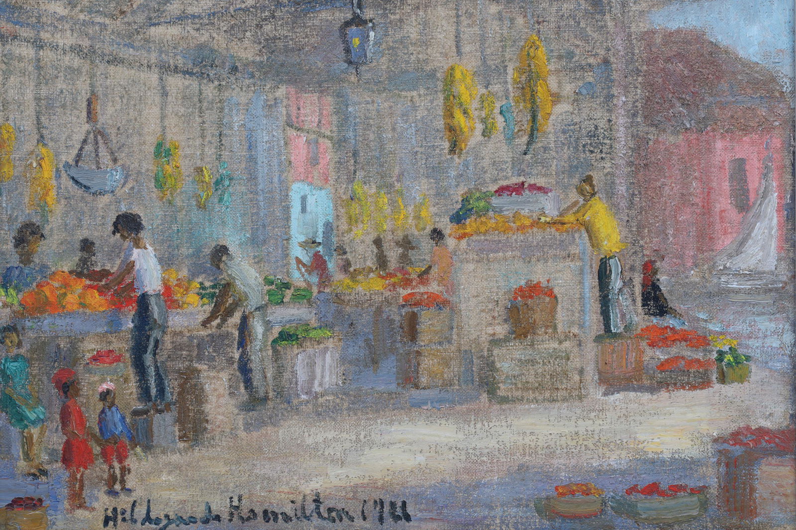Hildegarde Hamilton Painting Bahamian Market Scene (1 of 7)