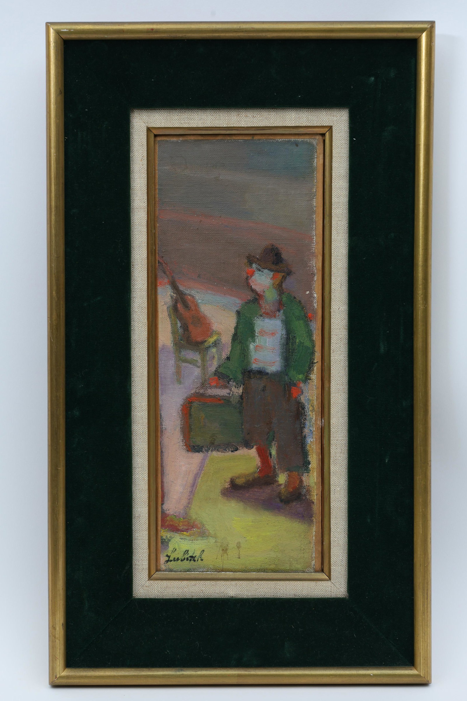 Ossip Lubitch France Oil On Board Traveling Clown (1 of 5)