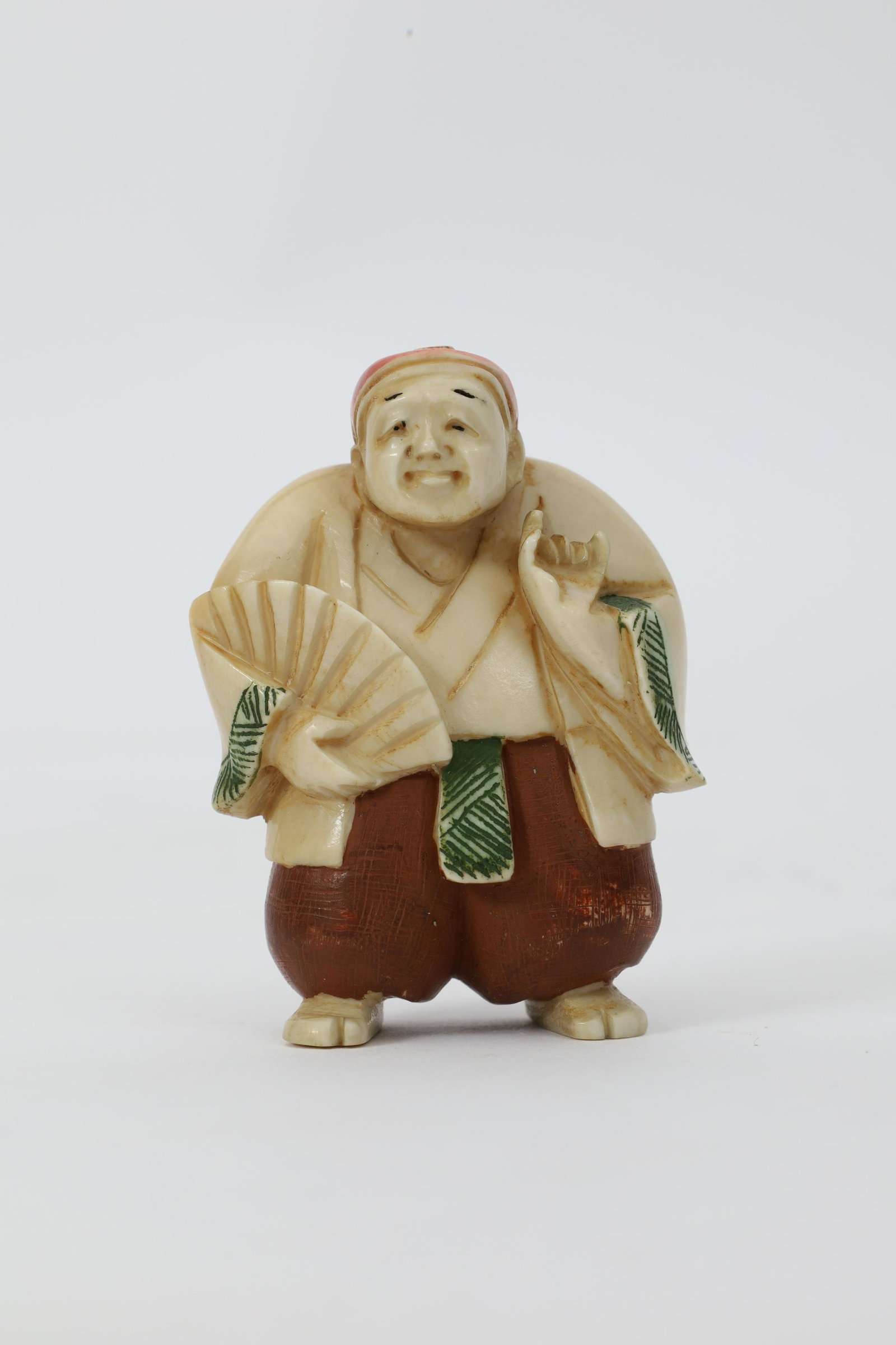 Japanese Netsuke Of Wise Man Holding Fan Signed (1 of 6)