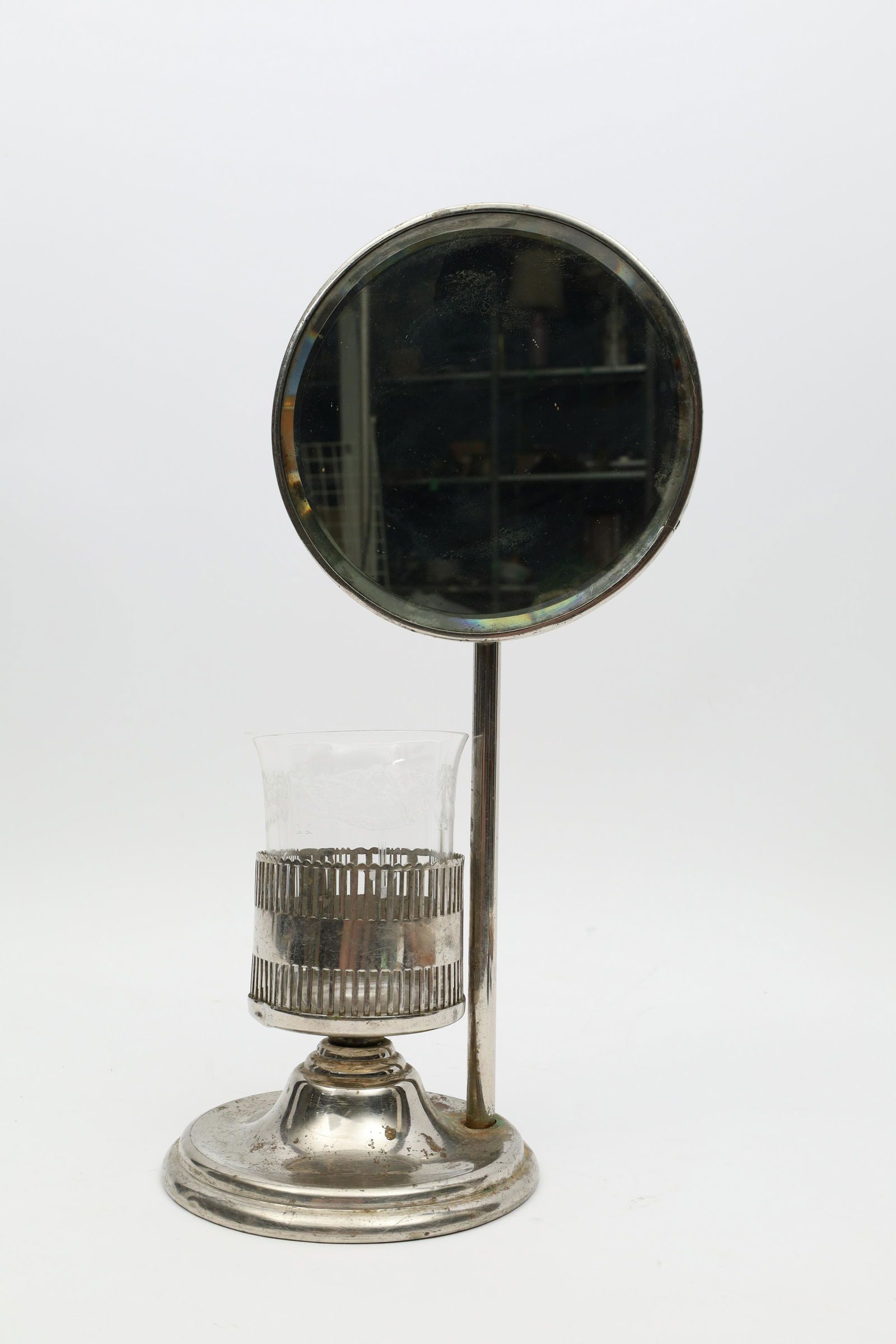 Antique Adjustable Chrome Shaving Stand Mirror (1 of 5)
