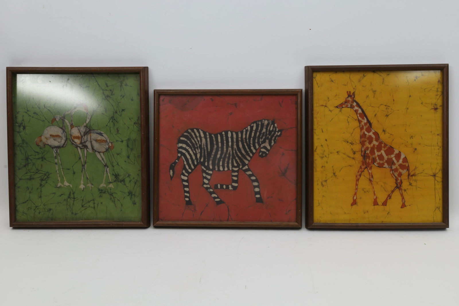 Lot Of Framed Batik African Animals (1 of 7)