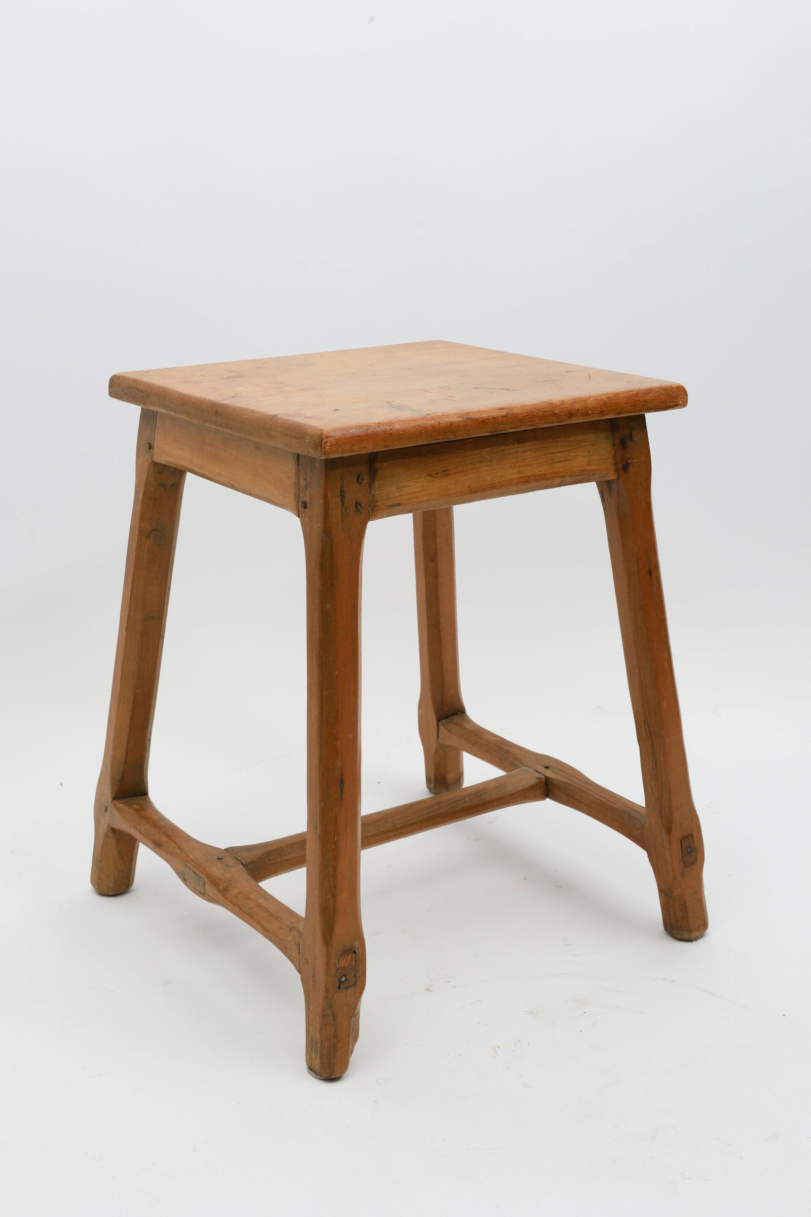 Antique Canadiana Quebec Pine Low Stool / Table (1 of 5)