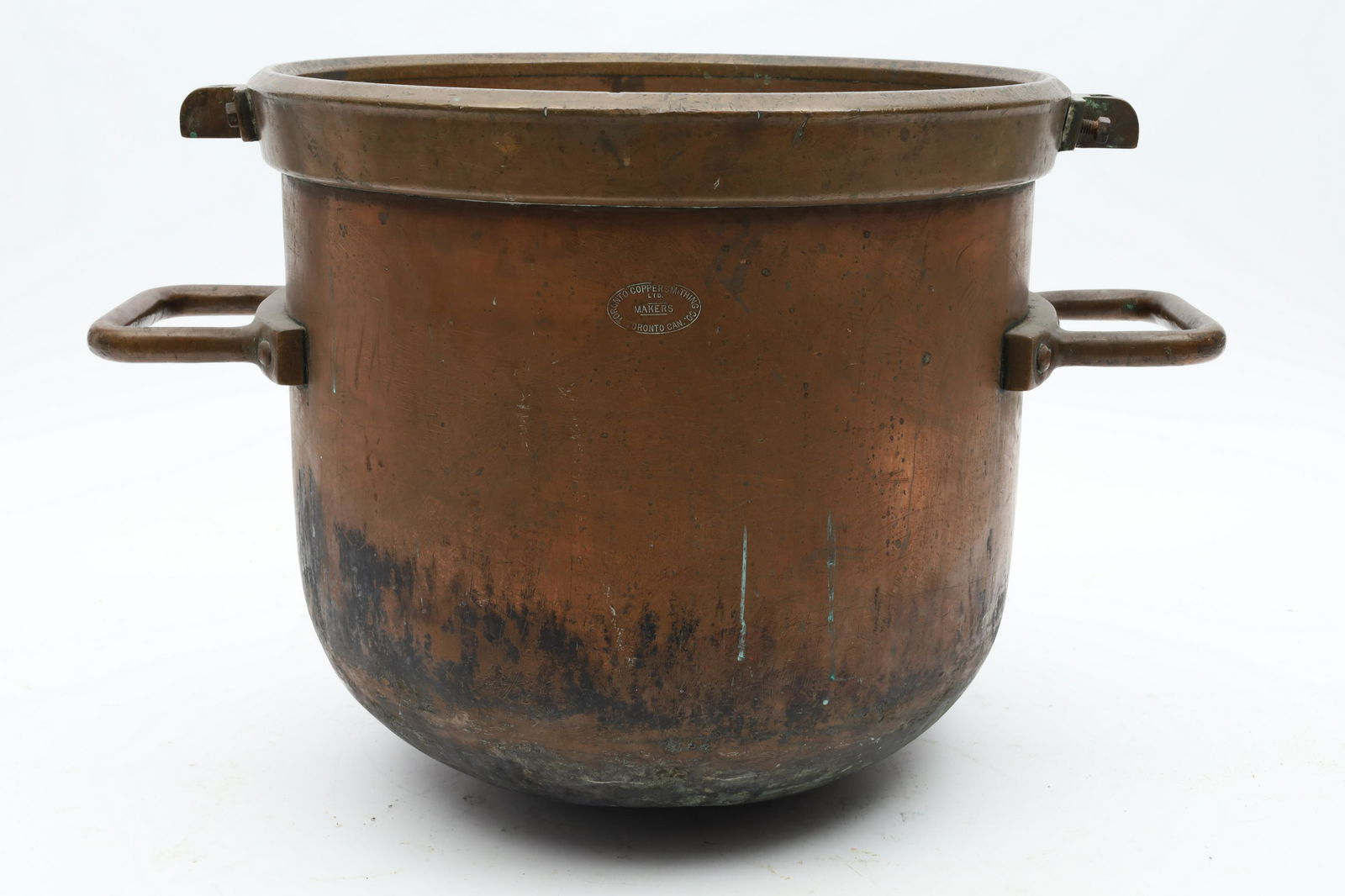 Large Antique Industrial Copper And Brass Cauldron (1 of 6)