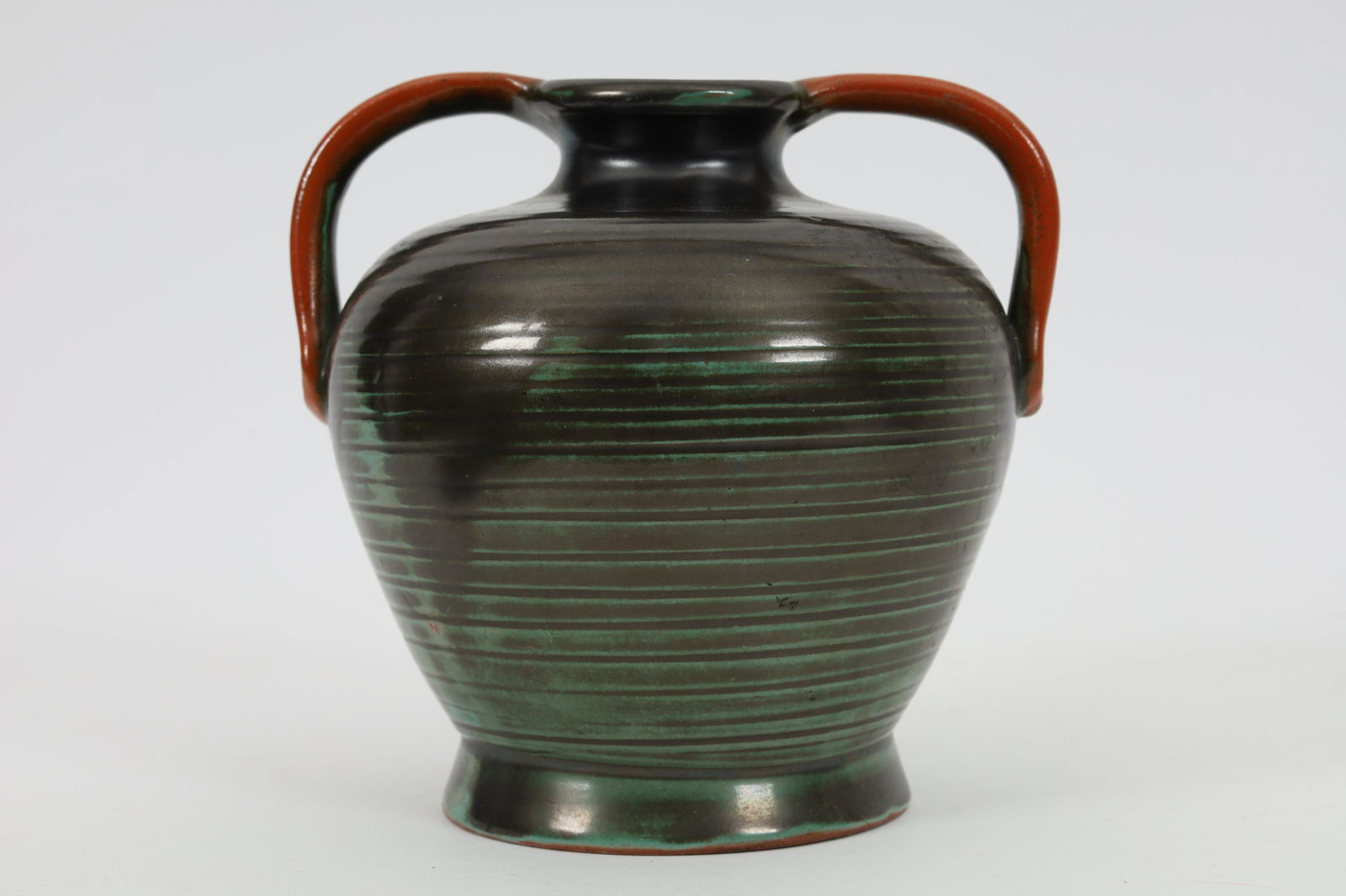 Mid Century Modern Upsala Ekeby Sweden Vase: Mid Century Modern Art Pottery Upsala Ekeby Sweden Vase. 5.25 x 5.25 inches.