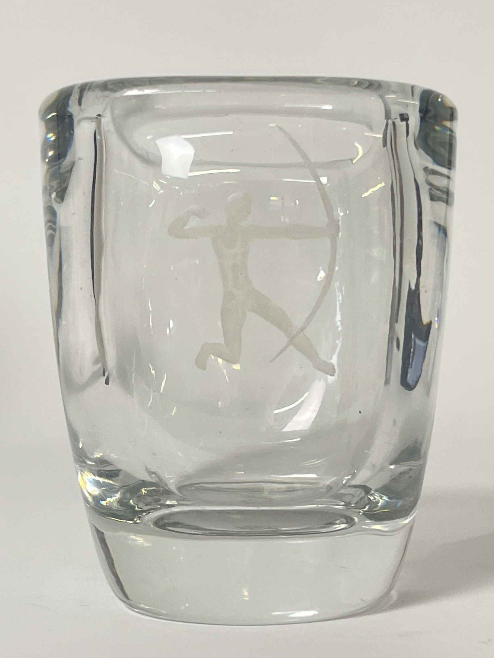 Vintage Orrefors Archer Vase: Vintage Orrefors Archer Vase. 4 inches. Signed on base.