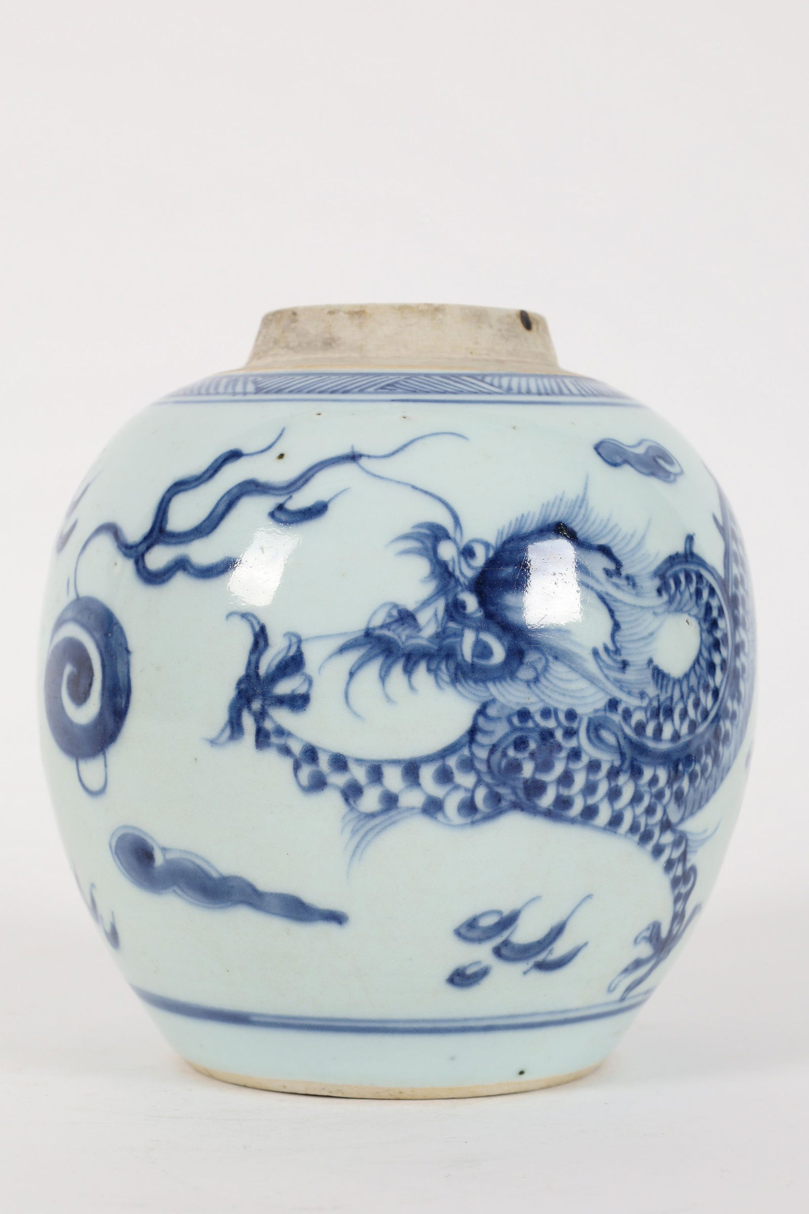 Antique Chinese Blue and White Dragon Jar (1 of 14)
