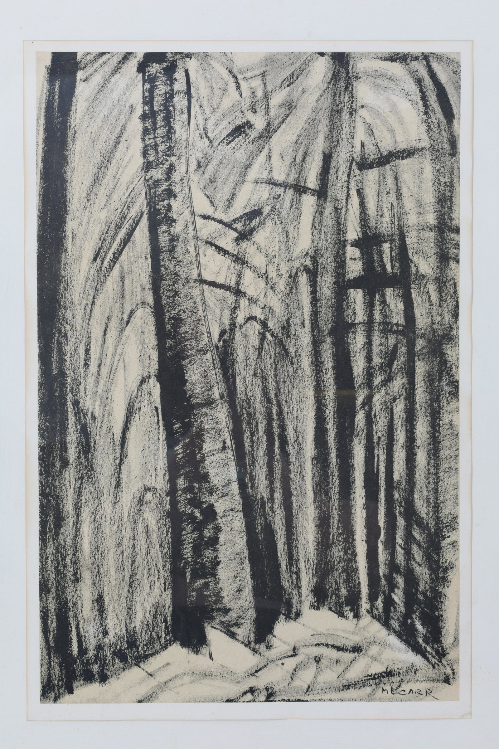 Emily Carr Print, Wood Interior: Emily Carr Print, Wood Interior. Paper measures 16.75 x 11 inches W.