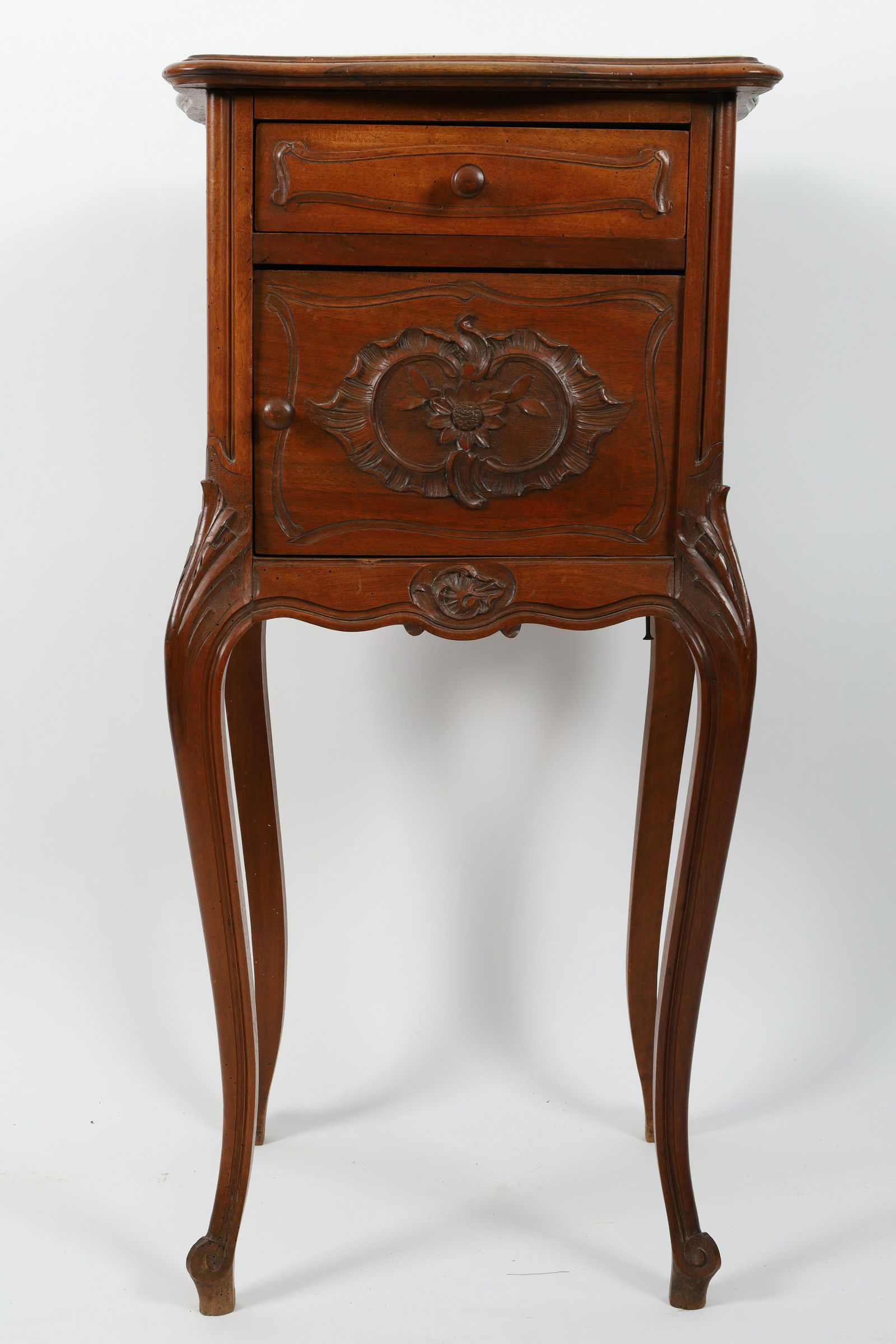 Antique French Carved Marble Night Table Commode (1 of 8)