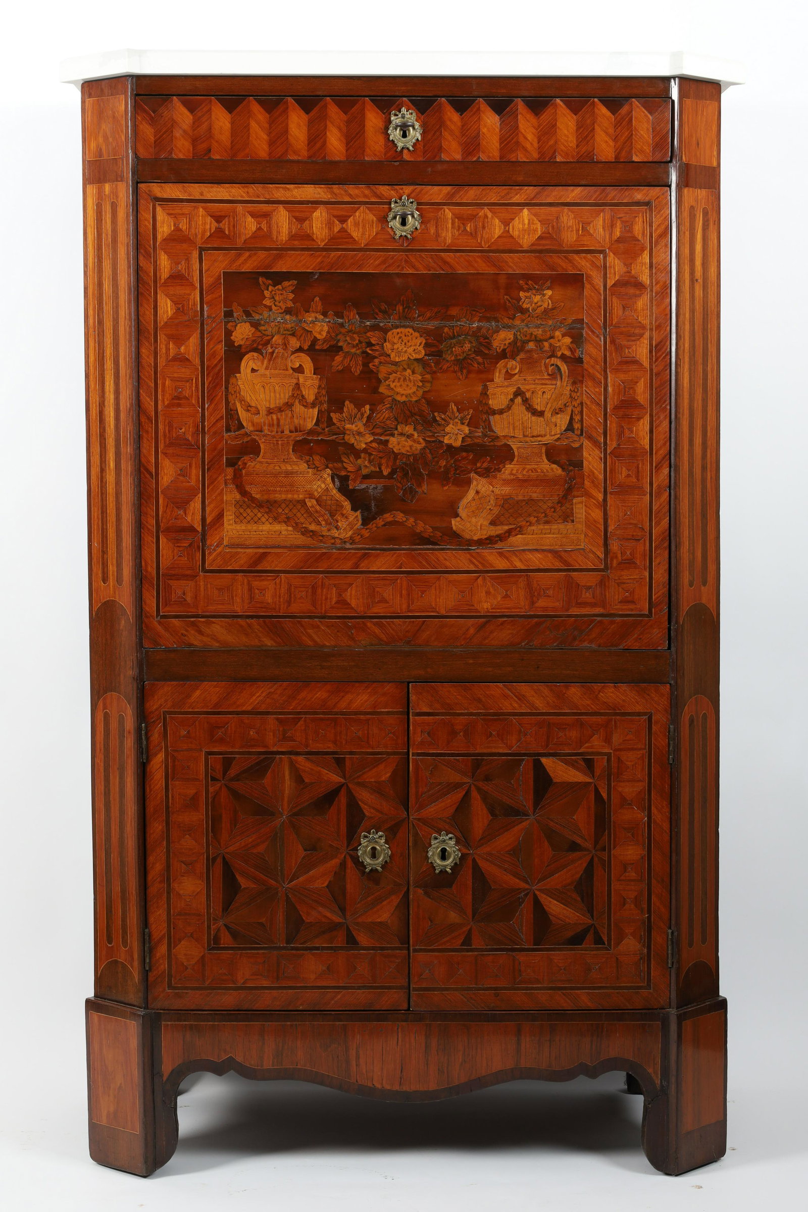 18th C French Louis XVI Inlaid Fall Front Secretaire Desk (1 of 19)