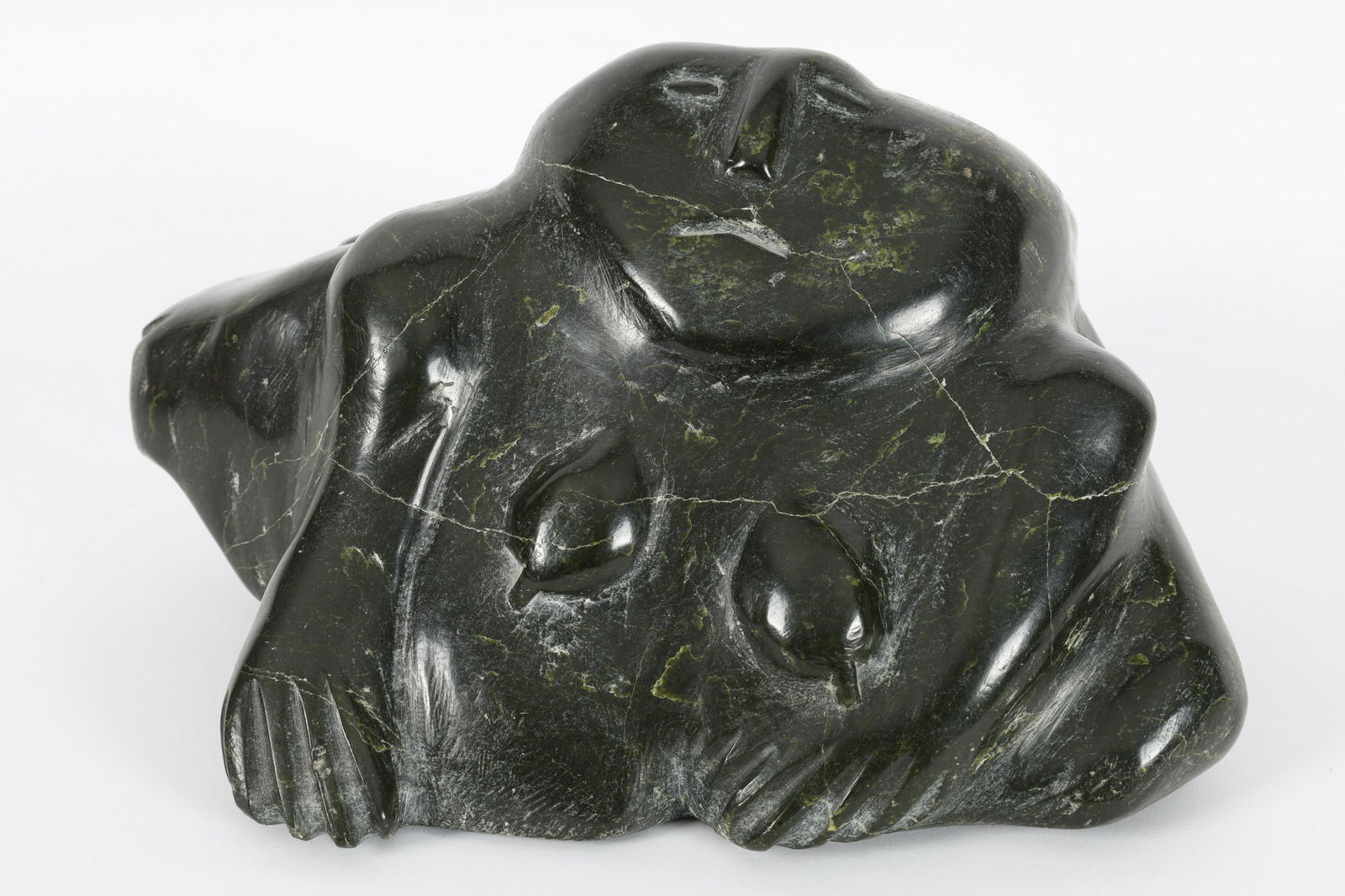 Anthropomorphic Inuit Soapstone Statue Signed (1 of 11)