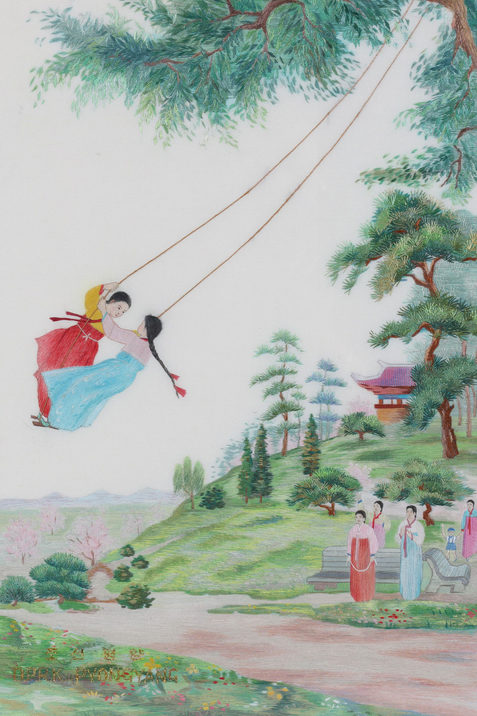 Rare North Korean Framed Embroidered Silk (1 of 8)