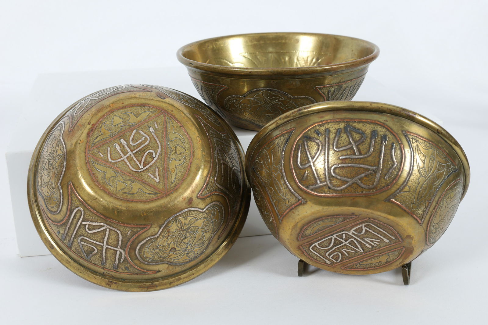 Signed Ottoman Middle Eastern Mixed Metal Bowls (1 of 6)