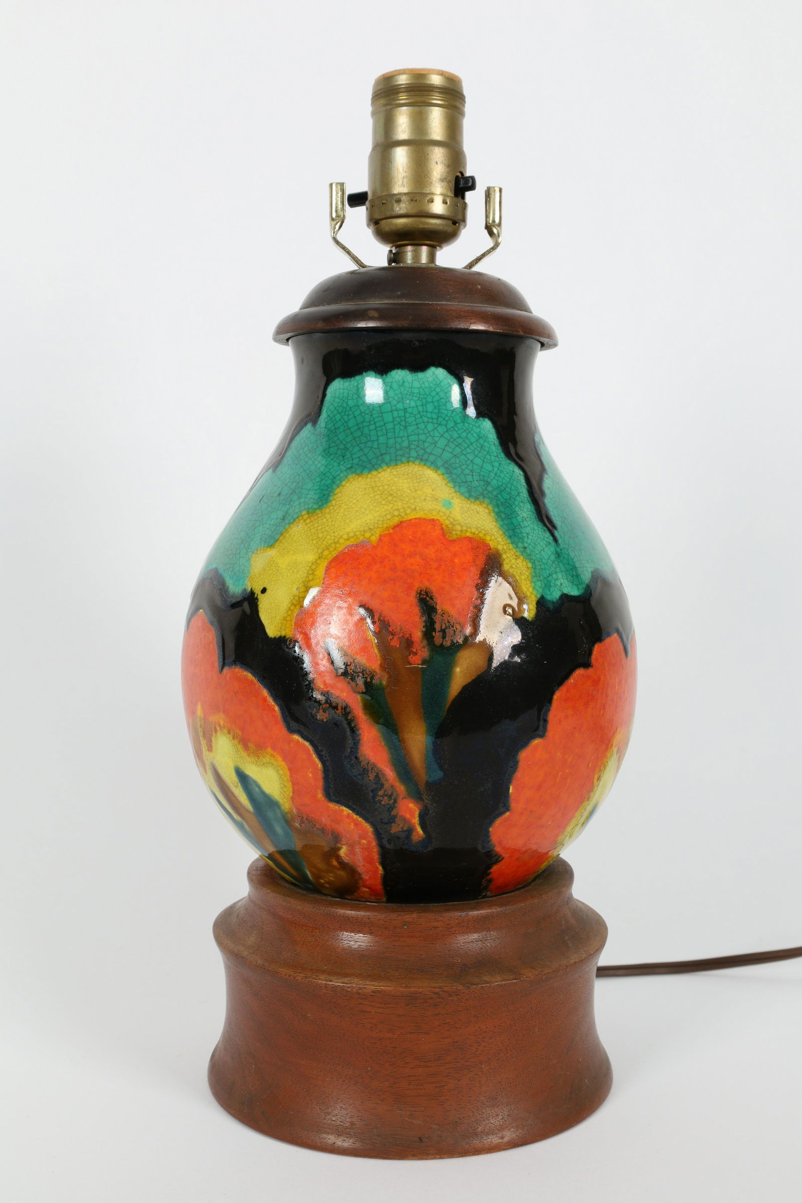 Signed Deco Style Art Pottery Japanese Lamp (1 of 5)