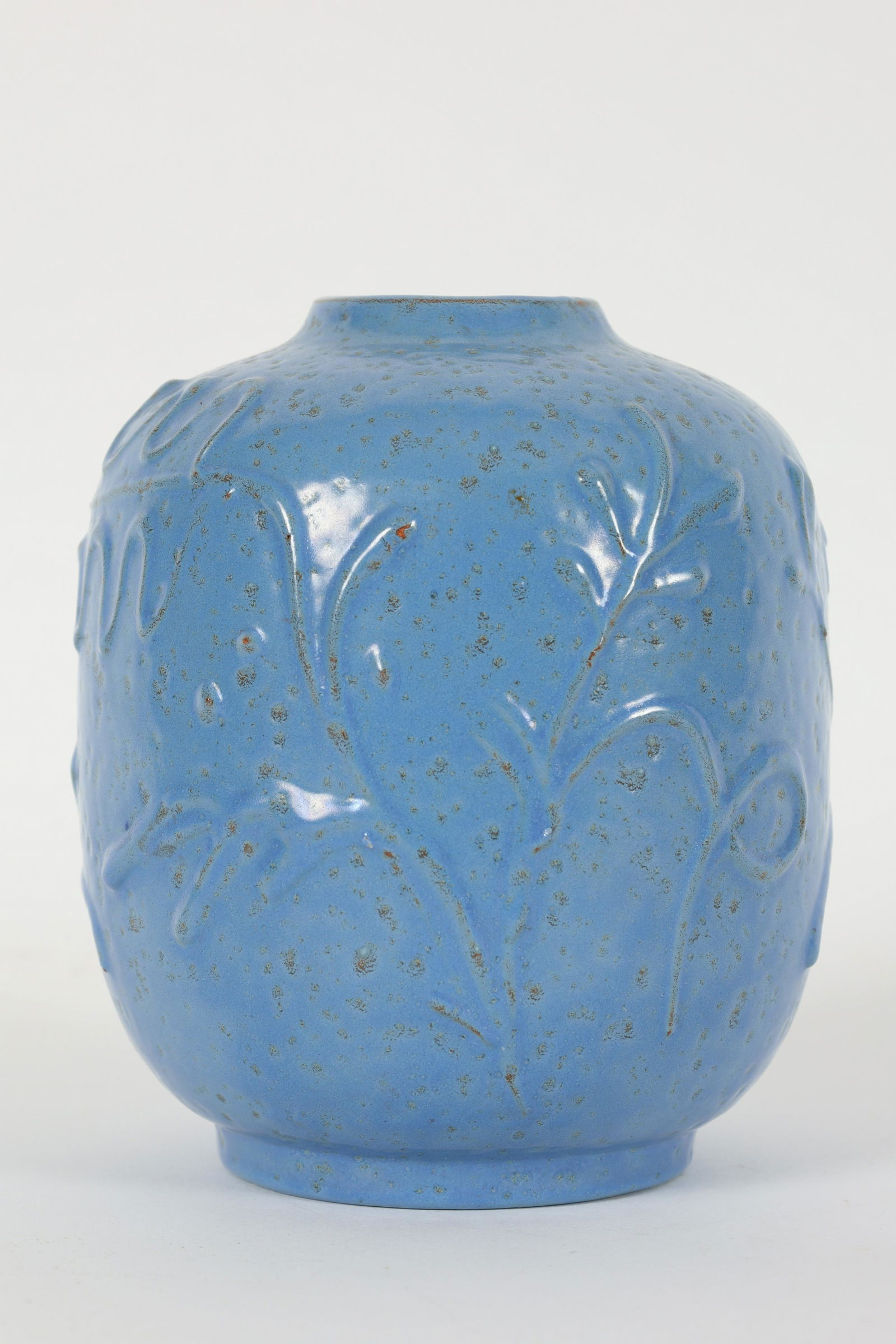 MCM Nittsjo Sweden Art Pottery Blue Glaze Vase (1 of 5)