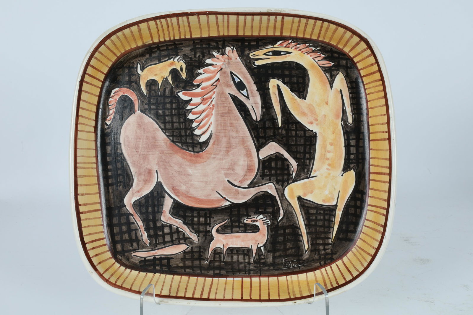 MCM Giovanni Petucco Italy Ceramic Horses Plate (1 of 7)