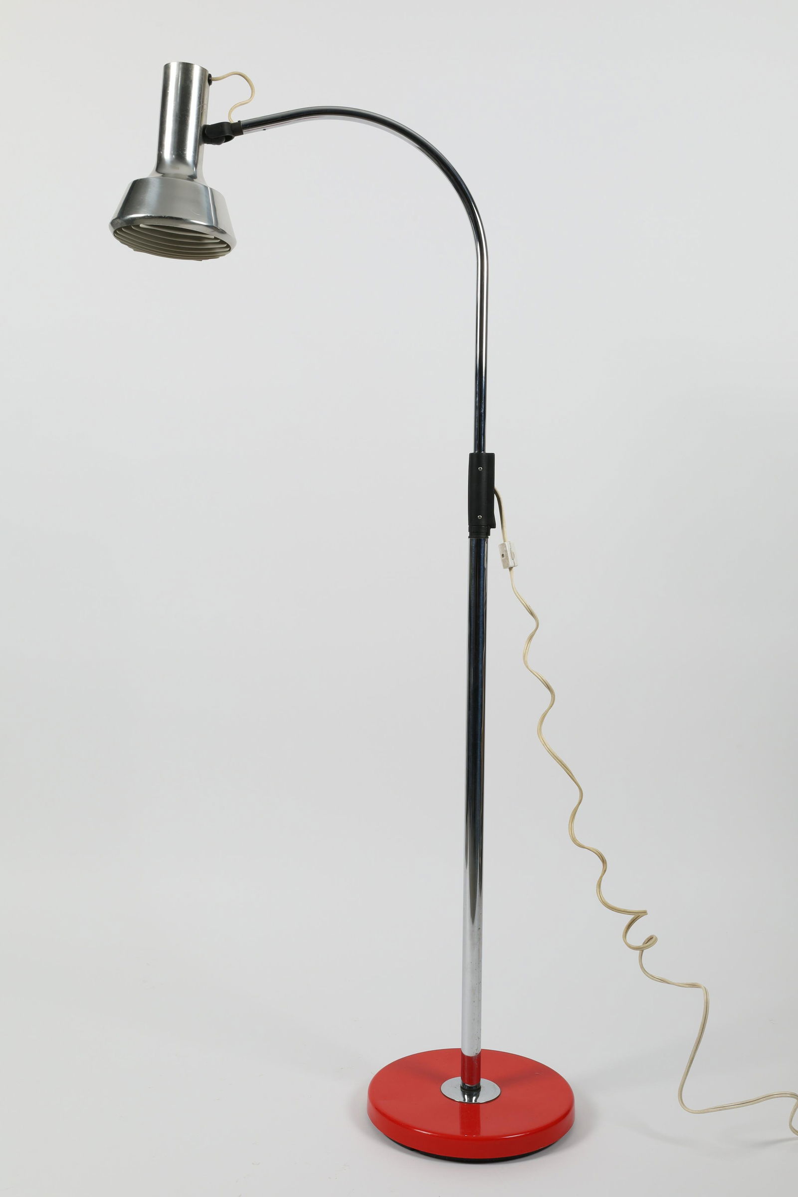 MCM Space Age AB Fagerhults Chrome Red Floor Lamp (1 of 6)