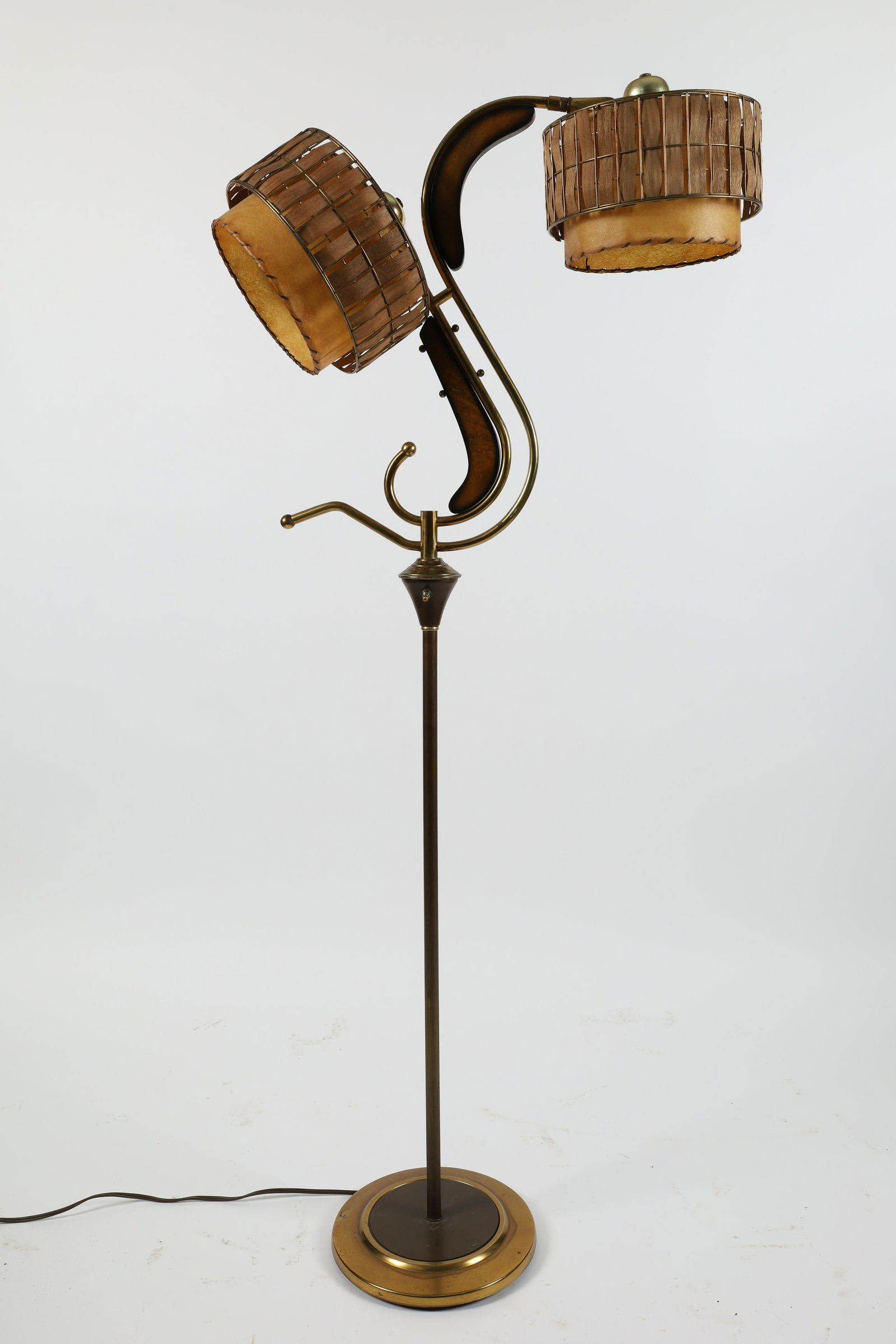 1950s Tiki Majestic Atomic Floor Lamp Teak Wood (1 of 6)