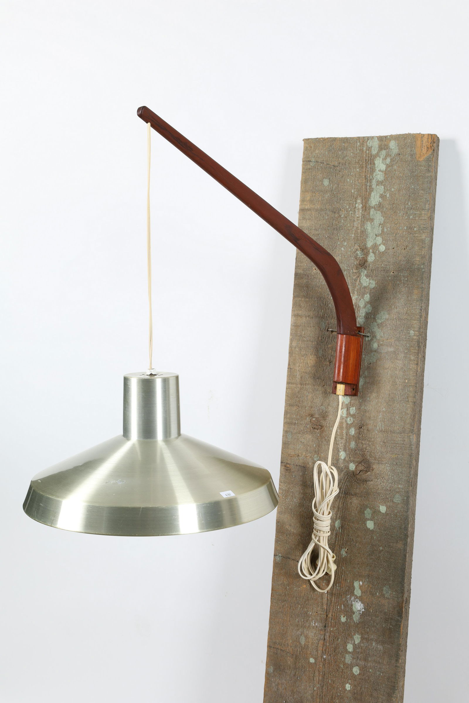Mid Century Teak and Brushed Aluminum Wall Light (1 of 5)