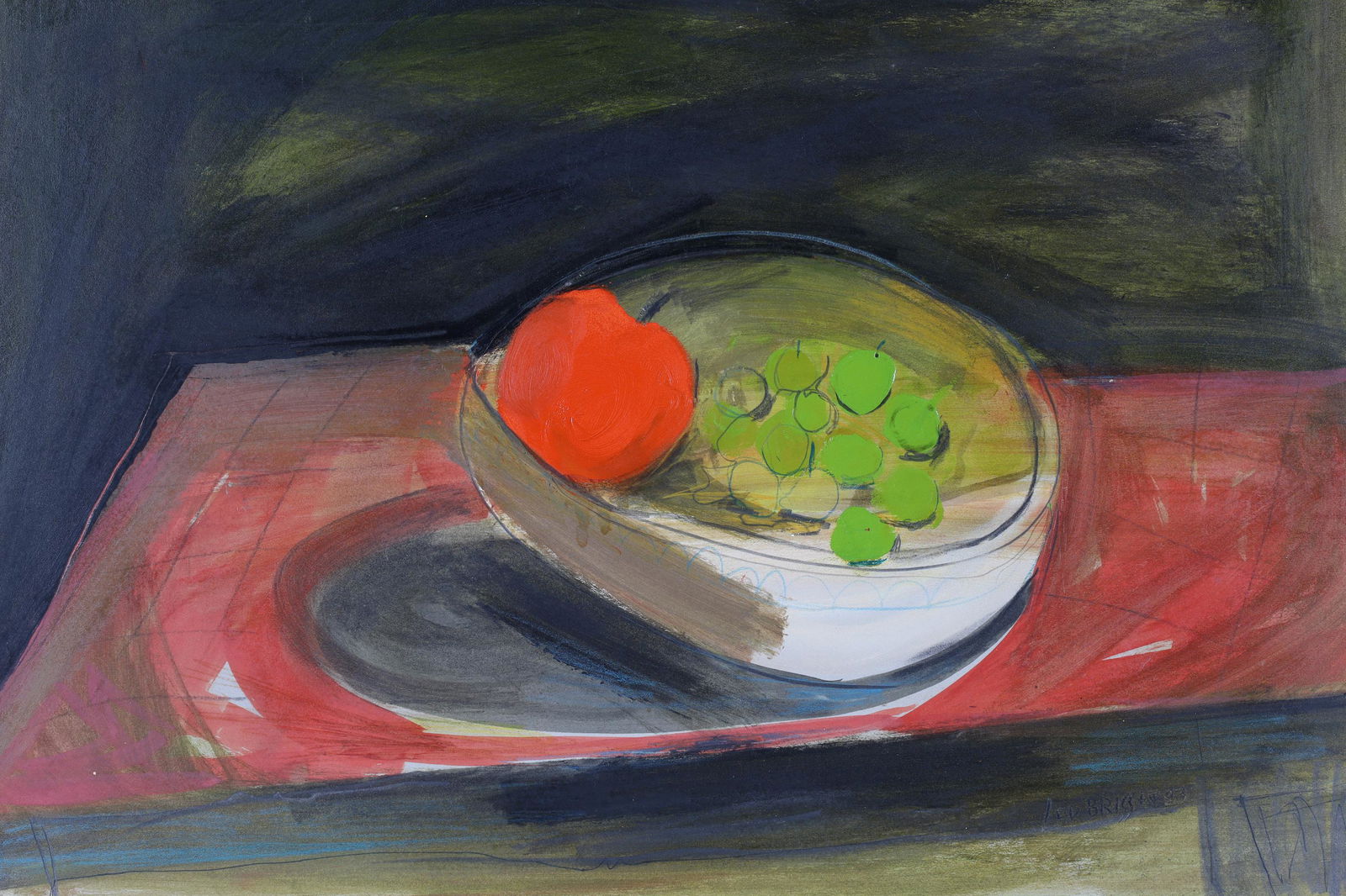 Signed Leo Brisset Modernist Still Life Painting (1 of 5)