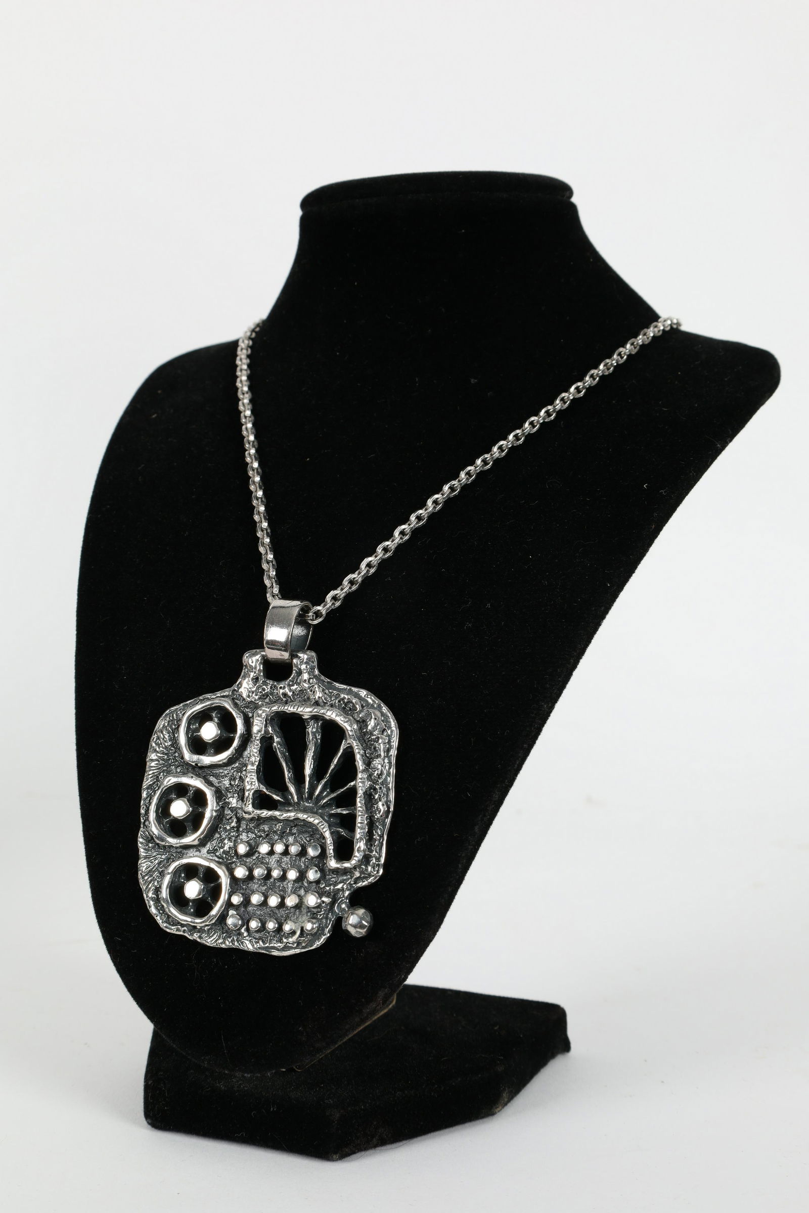 Modernist Brutalist Guy Vidal Cogs Pendant (1 of 7)