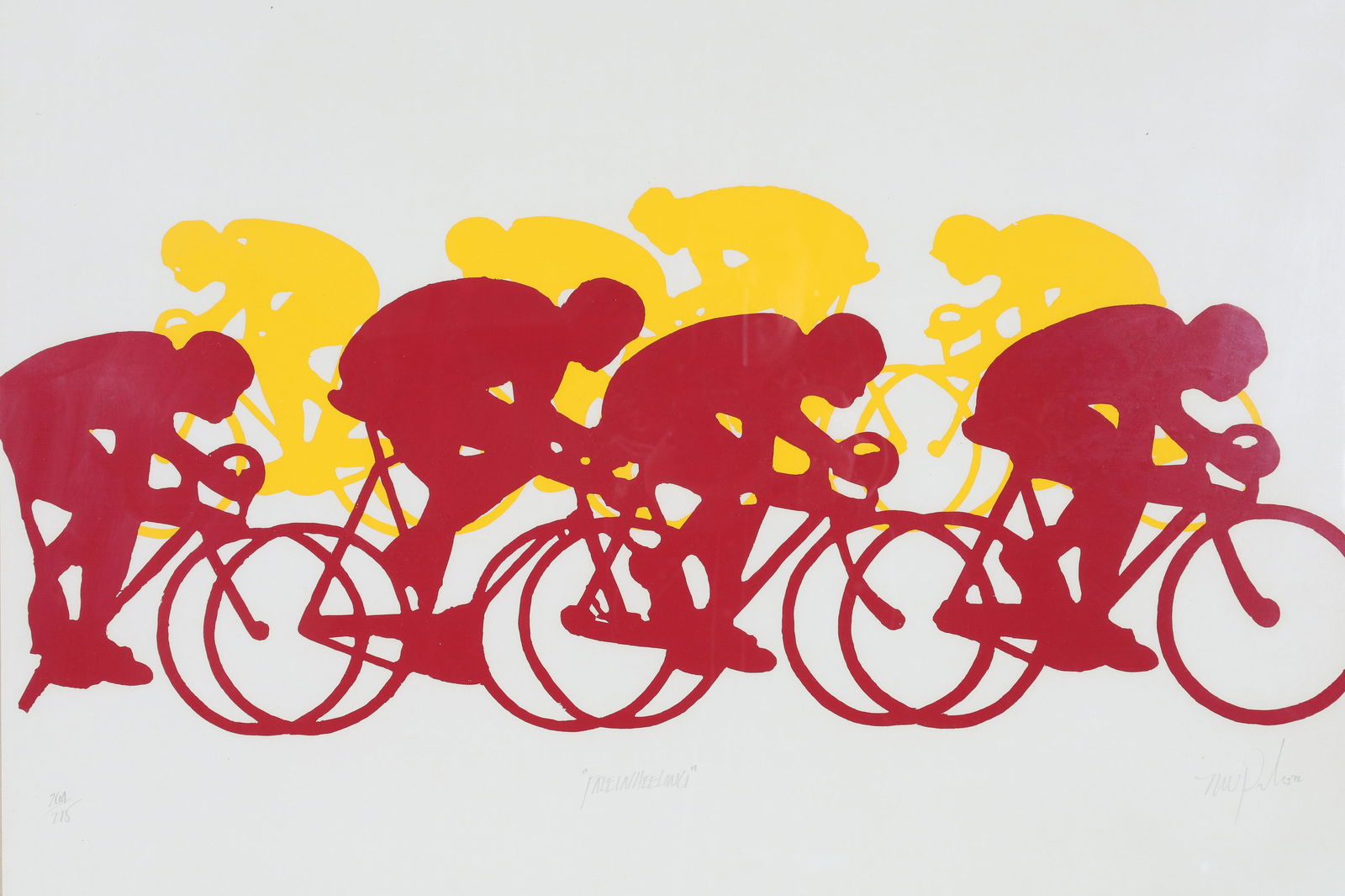 1970s Signed Free in Wheeling Bicycle Lithograph (1 of 10)