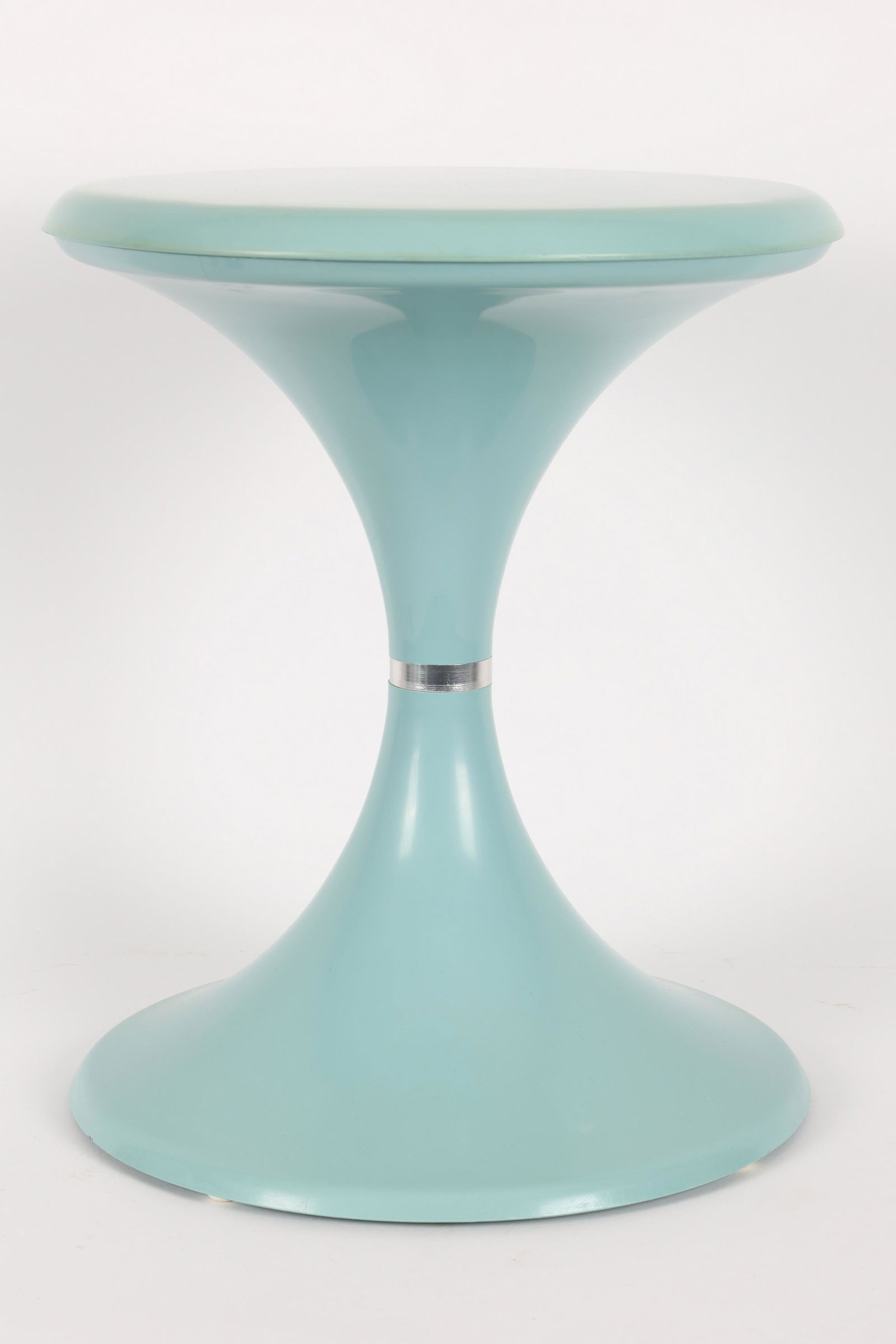 Mid Century Turquoise Tulip Side Table / Stool (1 of 8)