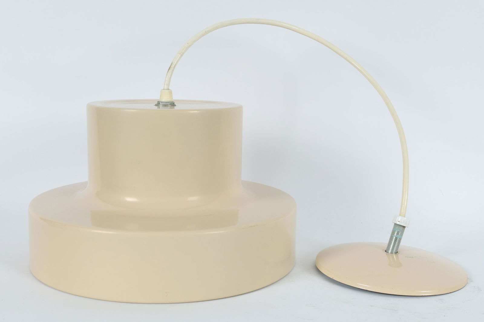 Enamel Beige Danish Modern Pendant Light (1 of 5)