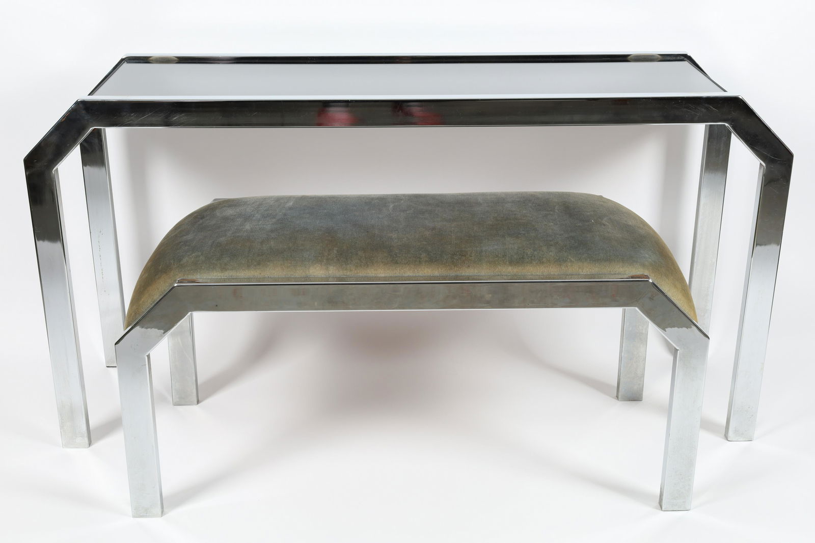 Bauhaus Art Deco Revival Chrome Console / Bench (1 of 6)
