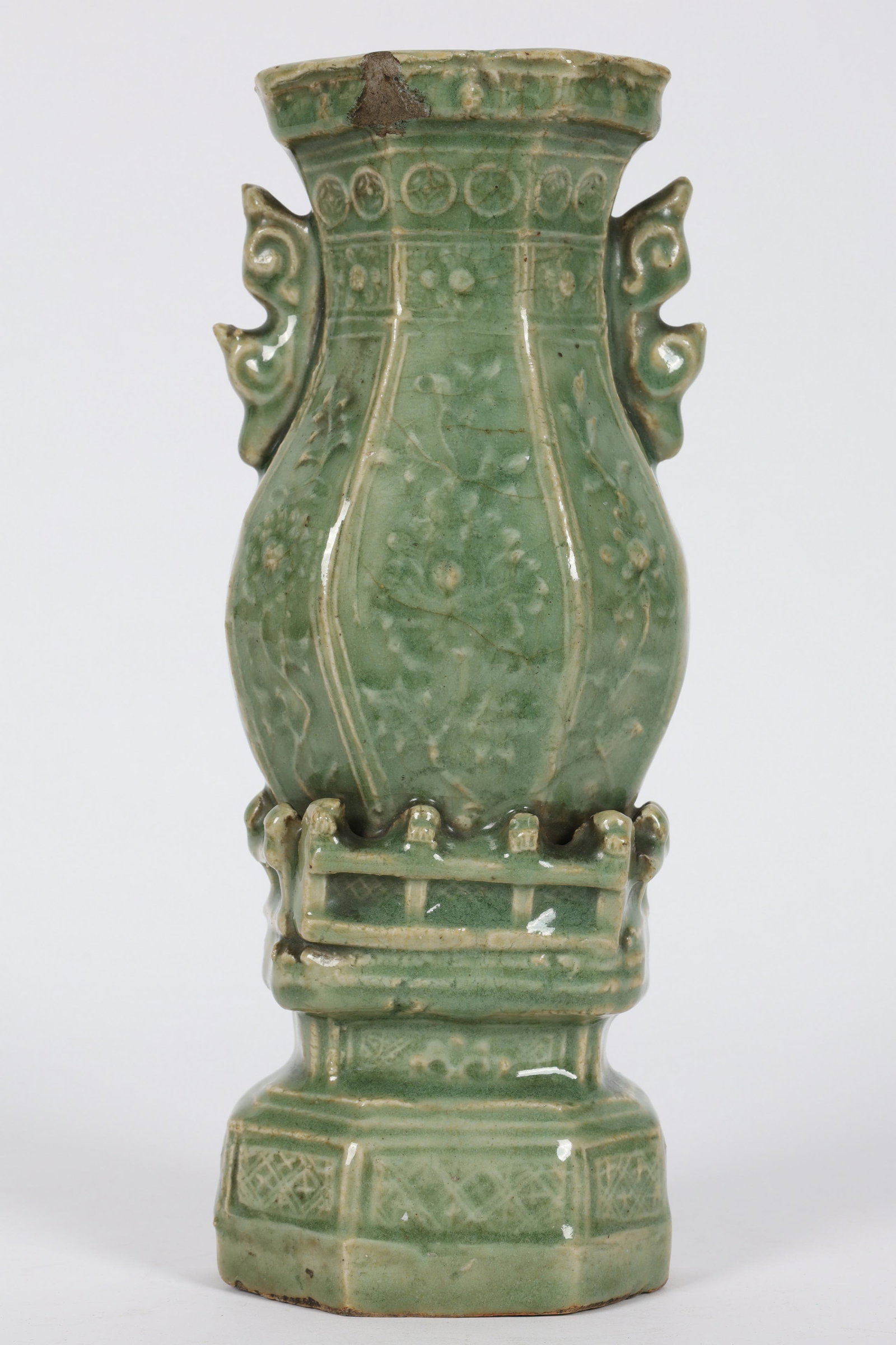 Antique Chinese Celadon Wall Pocket (1 of 11)