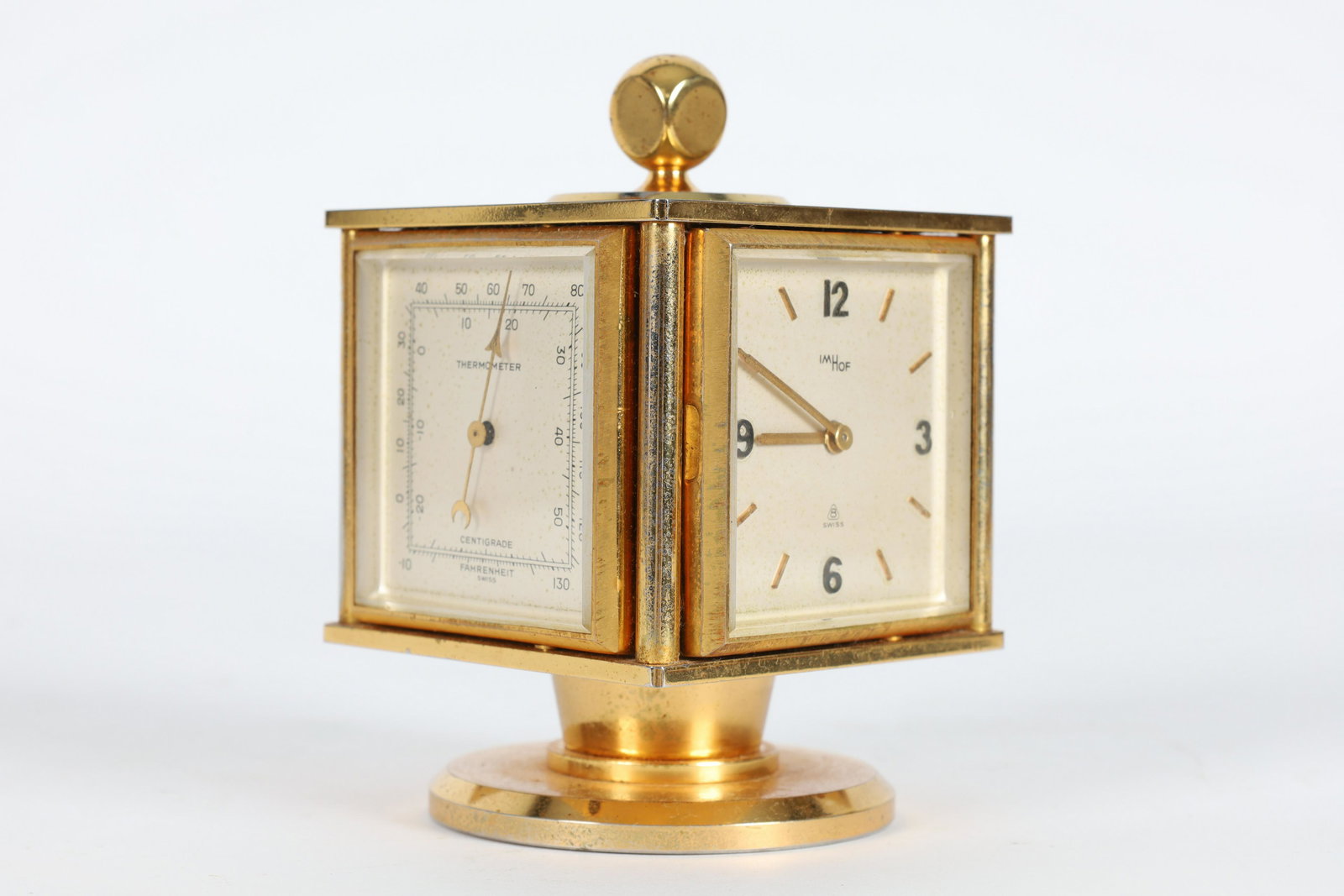 Gilt Imhof Swiss Desk Clock Weather Station (1 of 8)