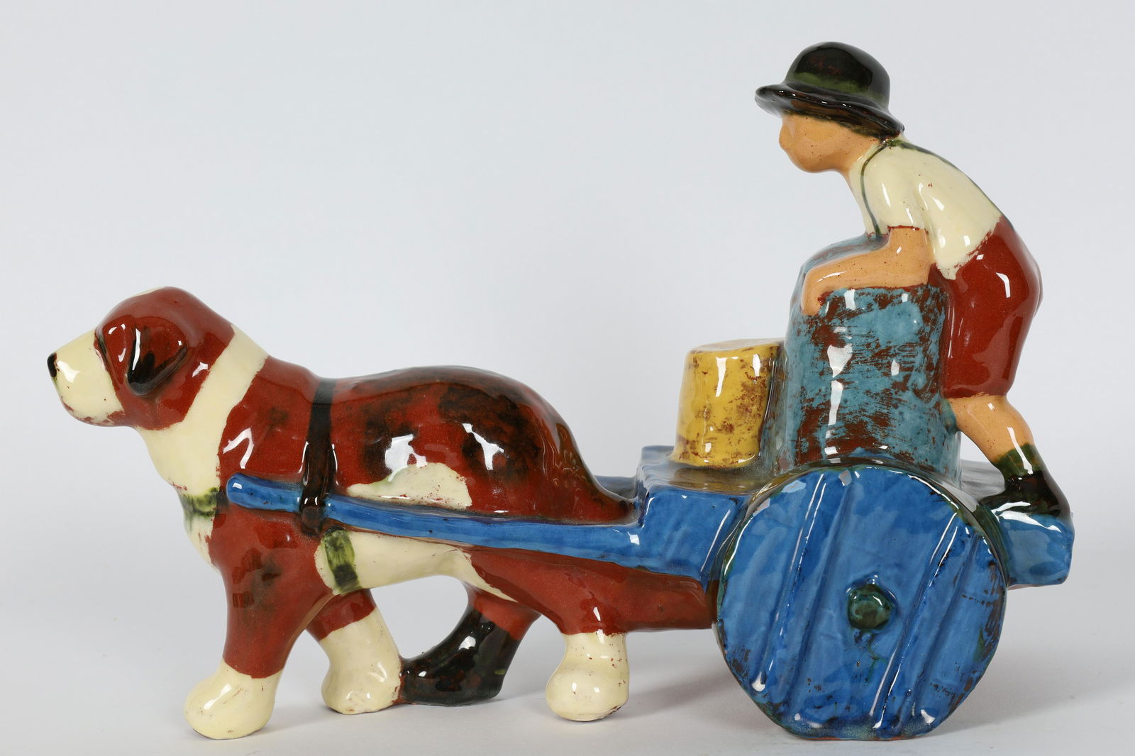 Marcel Choquette Figurine St Bernard Pulling Wagon (1 of 7)