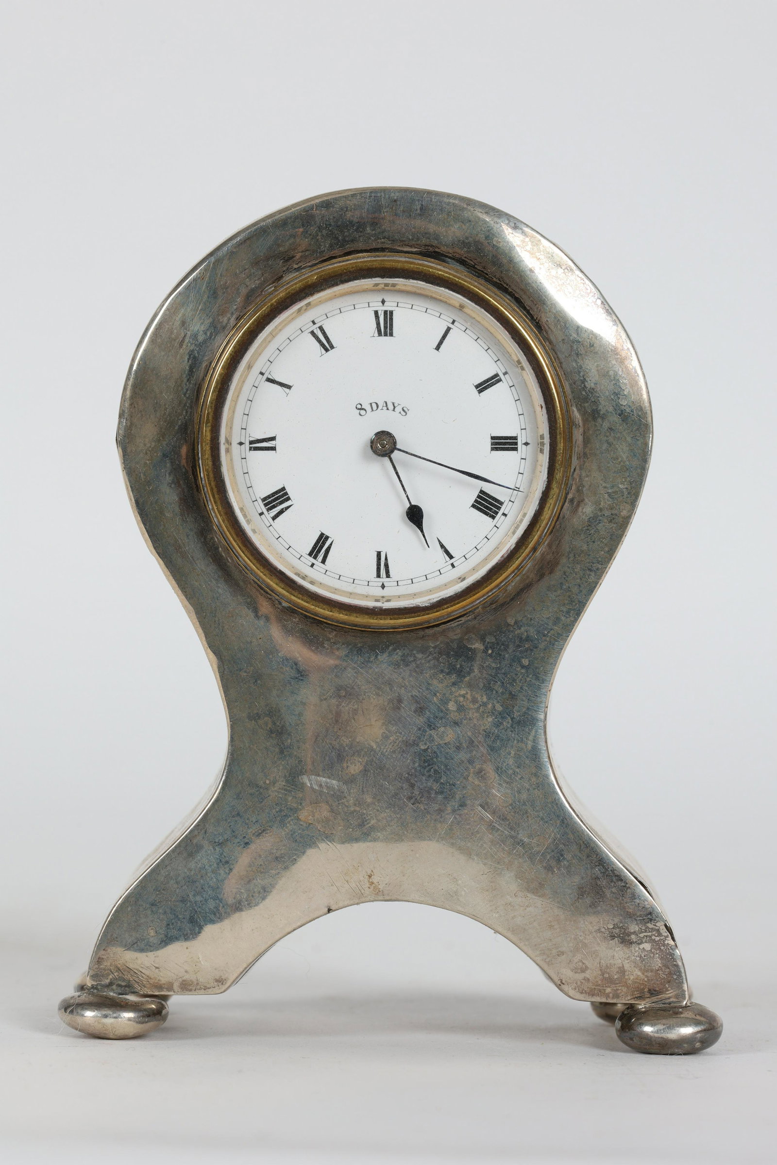 Antique English Silver Cased 8 Day Clock (1 of 8)