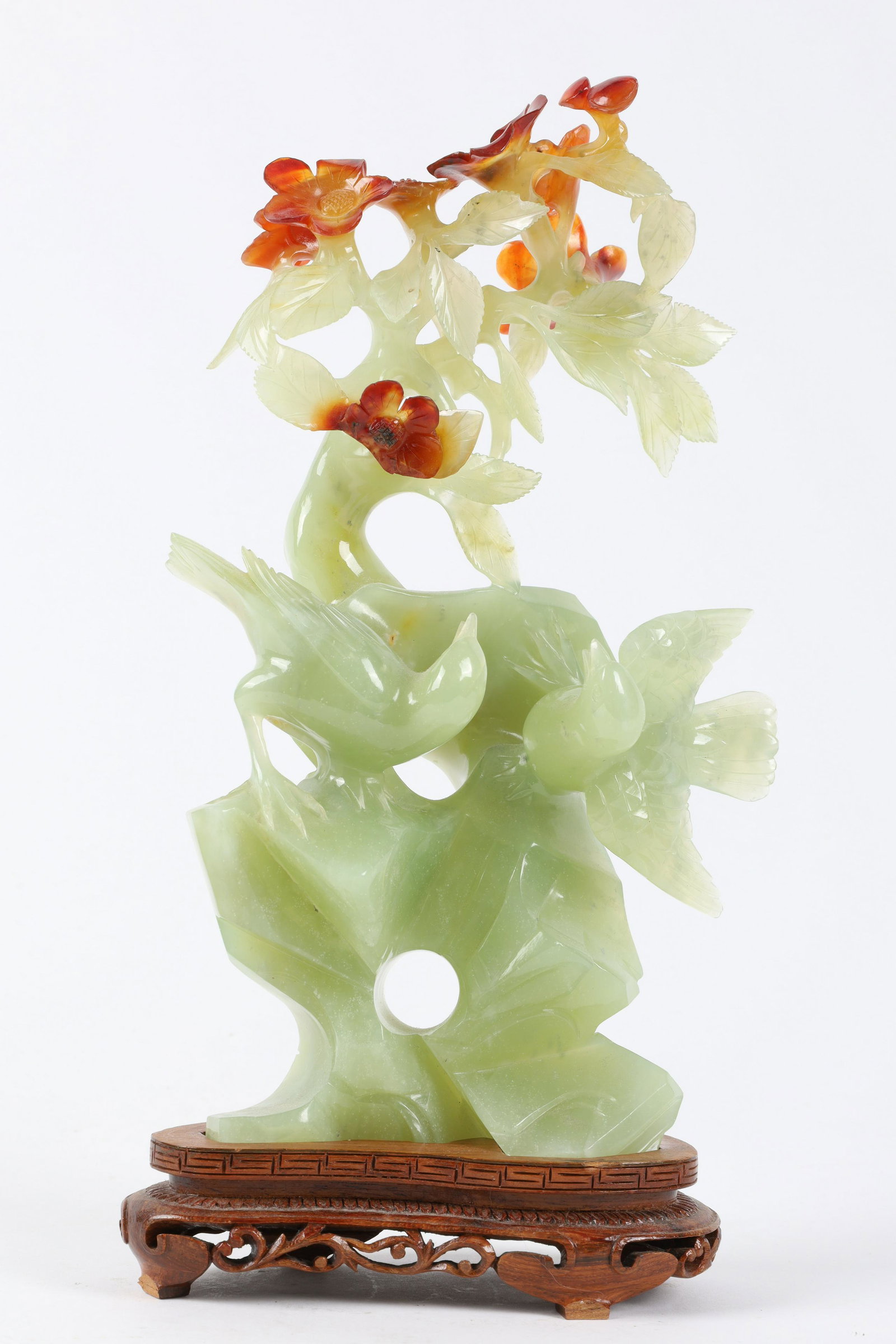 Chinese Jade Bird Group and Stand (1 of 11)