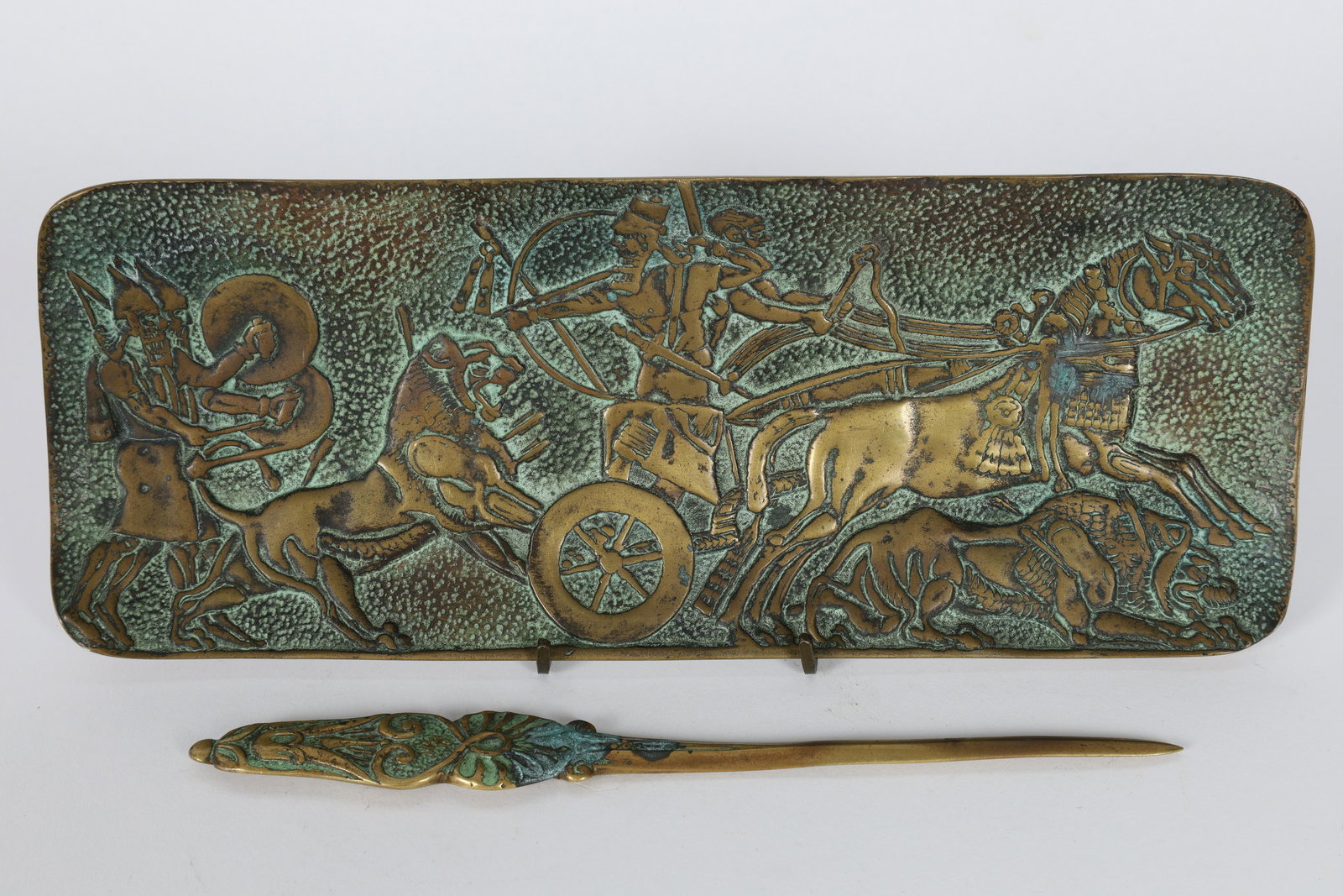 M. Le Verrier French Bronze Tray and Letter Opener (1 of 7)