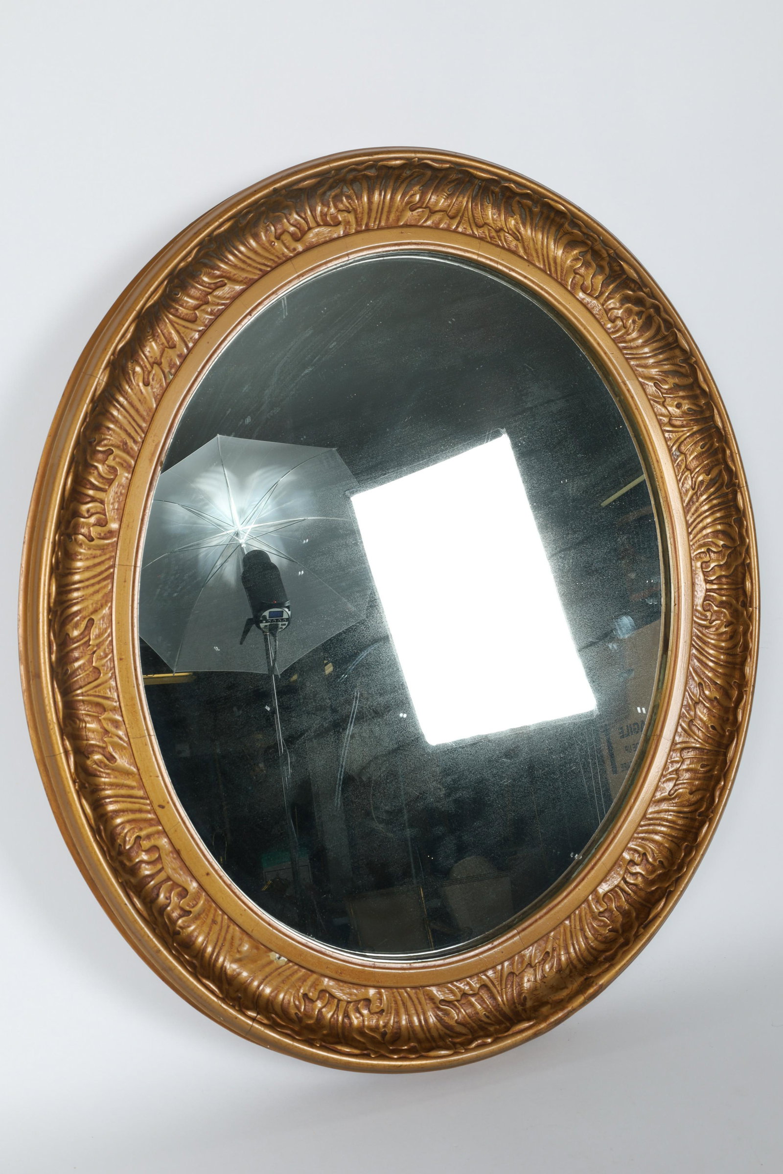 19th C Oval Gold Acanthus Leaf Mirror (1 of 4)